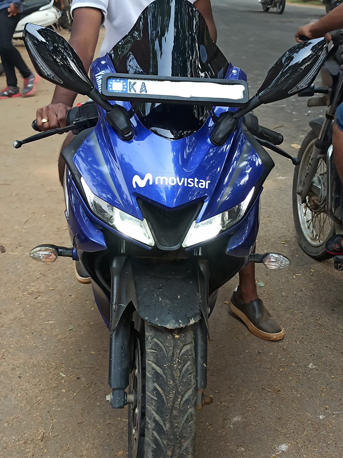 MIKANIX R15 V3.0 Adjustable Rear View Dual Side Mirror with LED Turn Signal Indicator for Bike