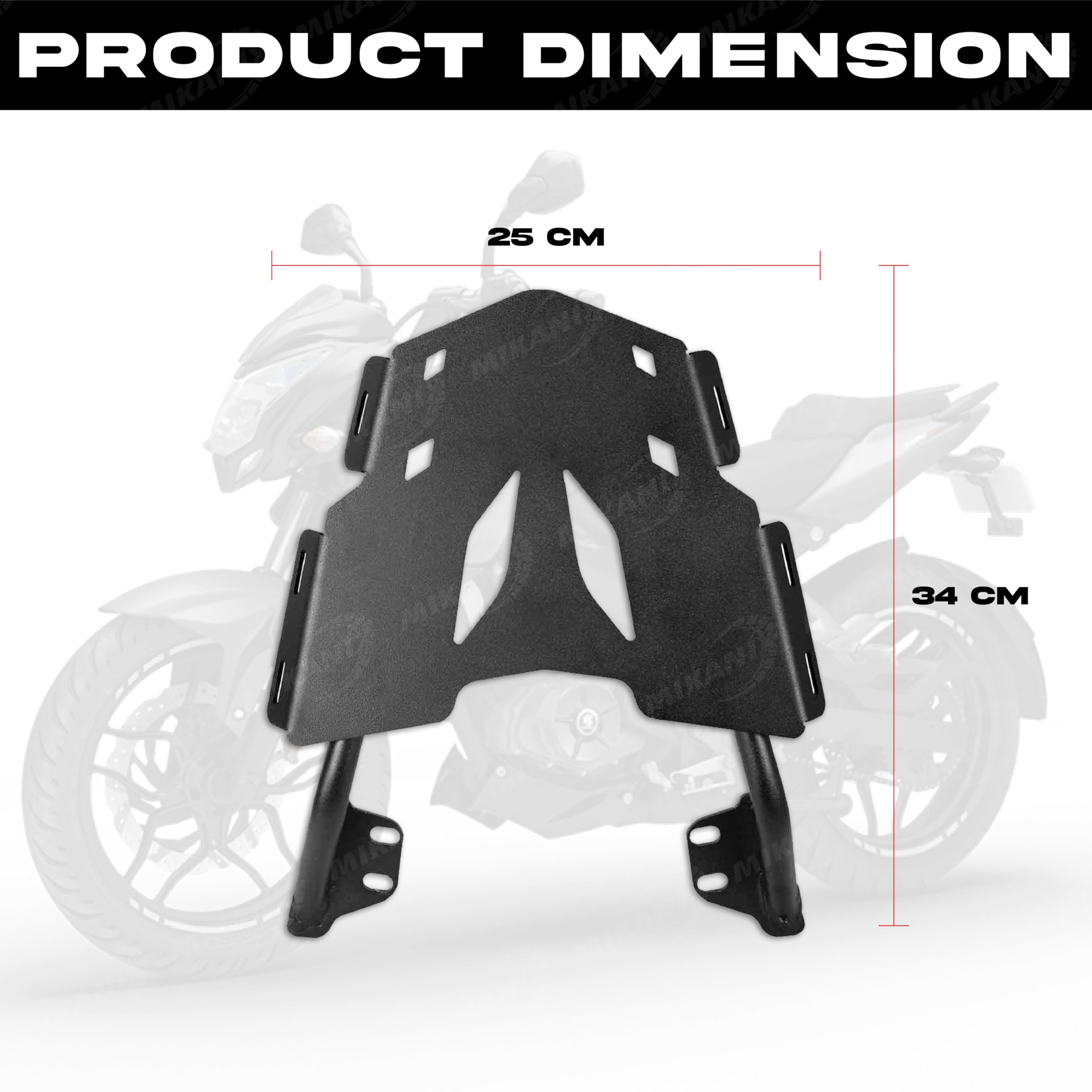 MIKANIX Trail Expedition Rear Luggage Carrier | Back Luggage Rack Plate with 1 Year Warranty for Bajaj Pulsar NS 200 | 160