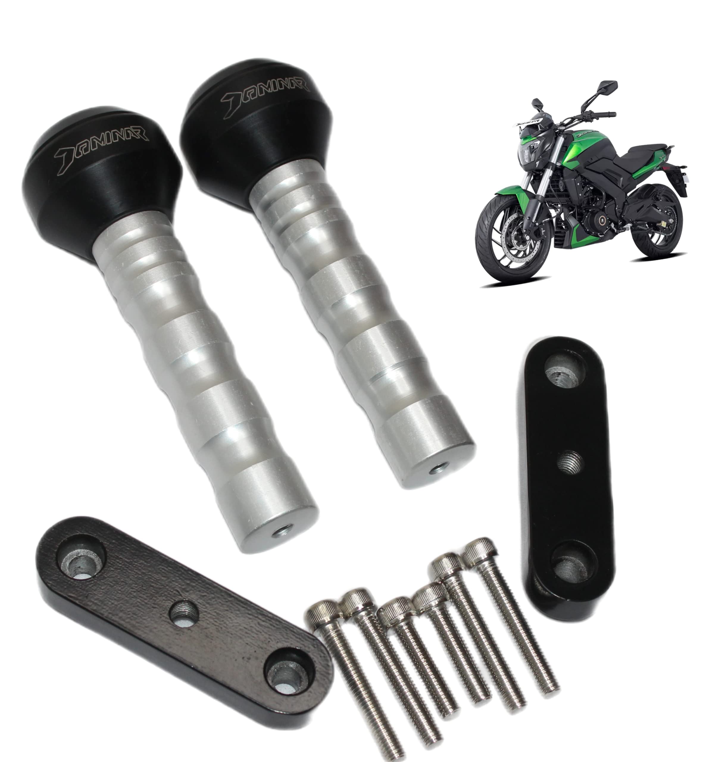 OBEROI'S TRADERS Dominar 250/400 Heavy Duty Bike CNC Frame Sliders/Crash Guard Leg Protectors for Motorcycle