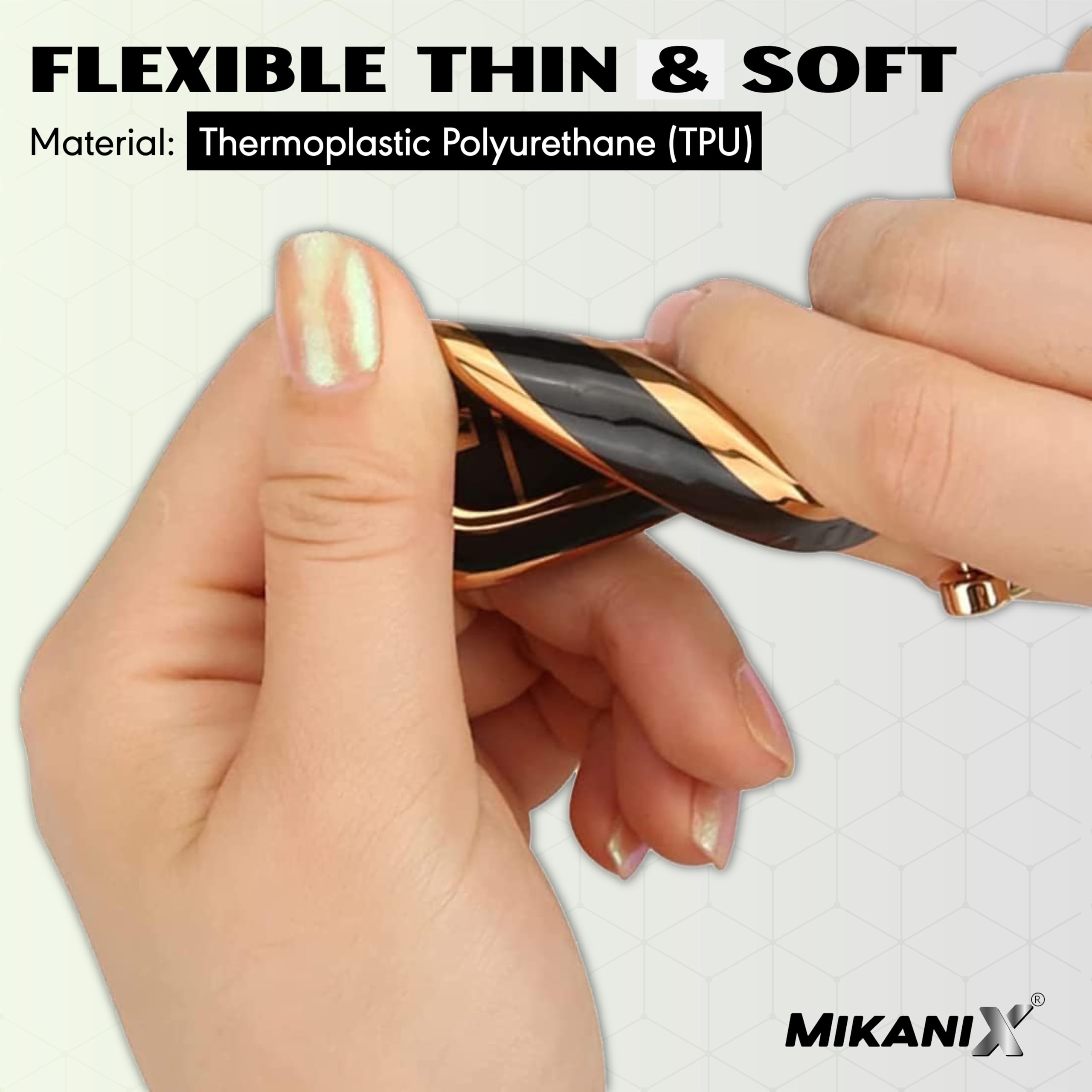 OBEROI'S TRADERS Premium Key Cover Compatible with Skoda Octavia, Laura, Superb, Fabia, Rapid, Polo, Vento, Jetta, Ameo 3-Button Smart Key | Elegant Black & Gold Protective Case Shell