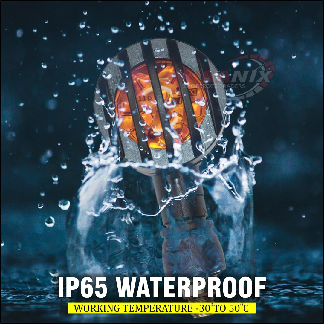 MIKANIX Universal For Bikes Double Sided Blinker Front, Rear Turn Signal Indicator Light Bulb With Jali/Grill Cover