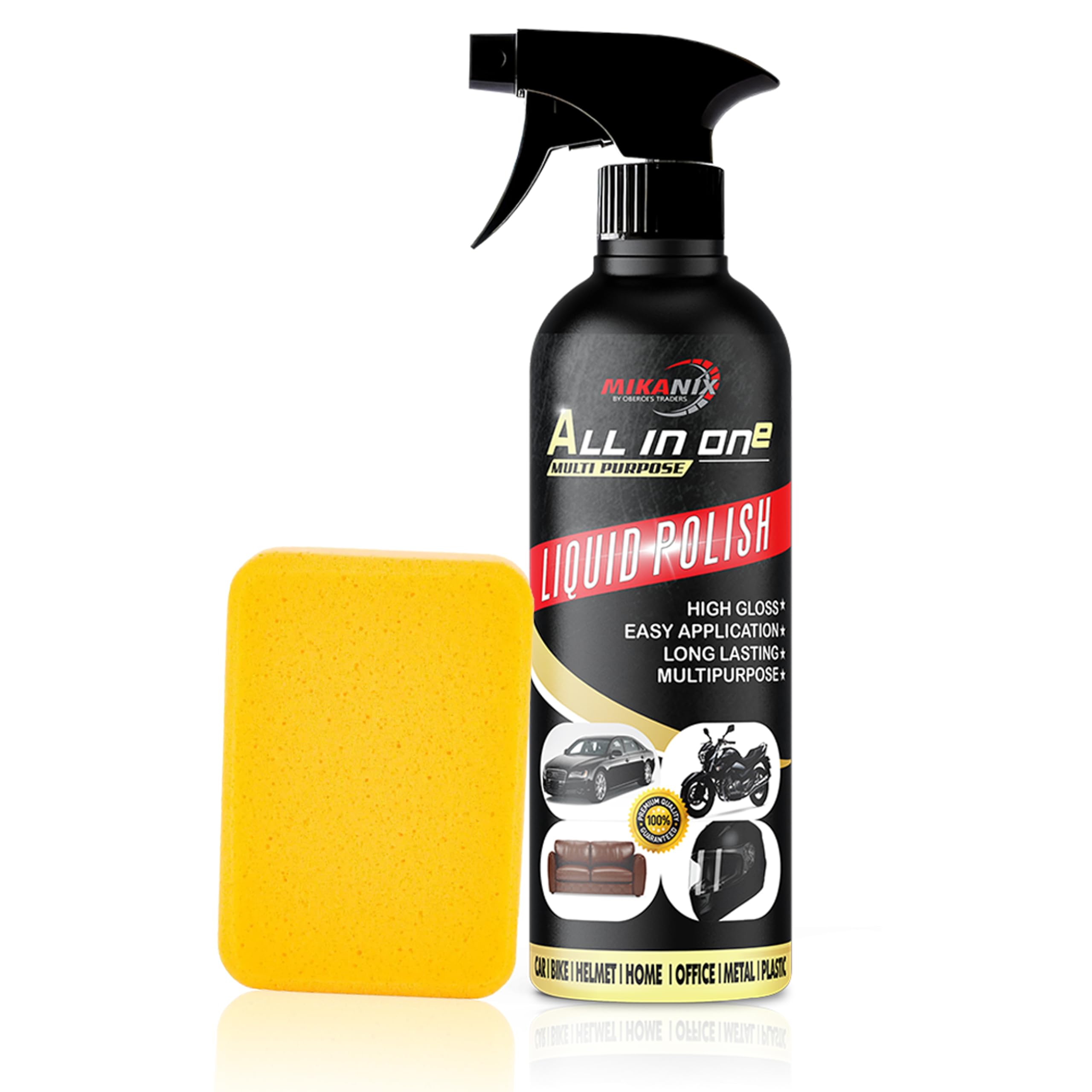 OBEROI'S TRADERS All-in-One Multipurpose Bike & Car Polish | Car Interior Dashboard Polish For Home Interiors, Leather Sofa | Protects, Shines & Removes Tough Stains