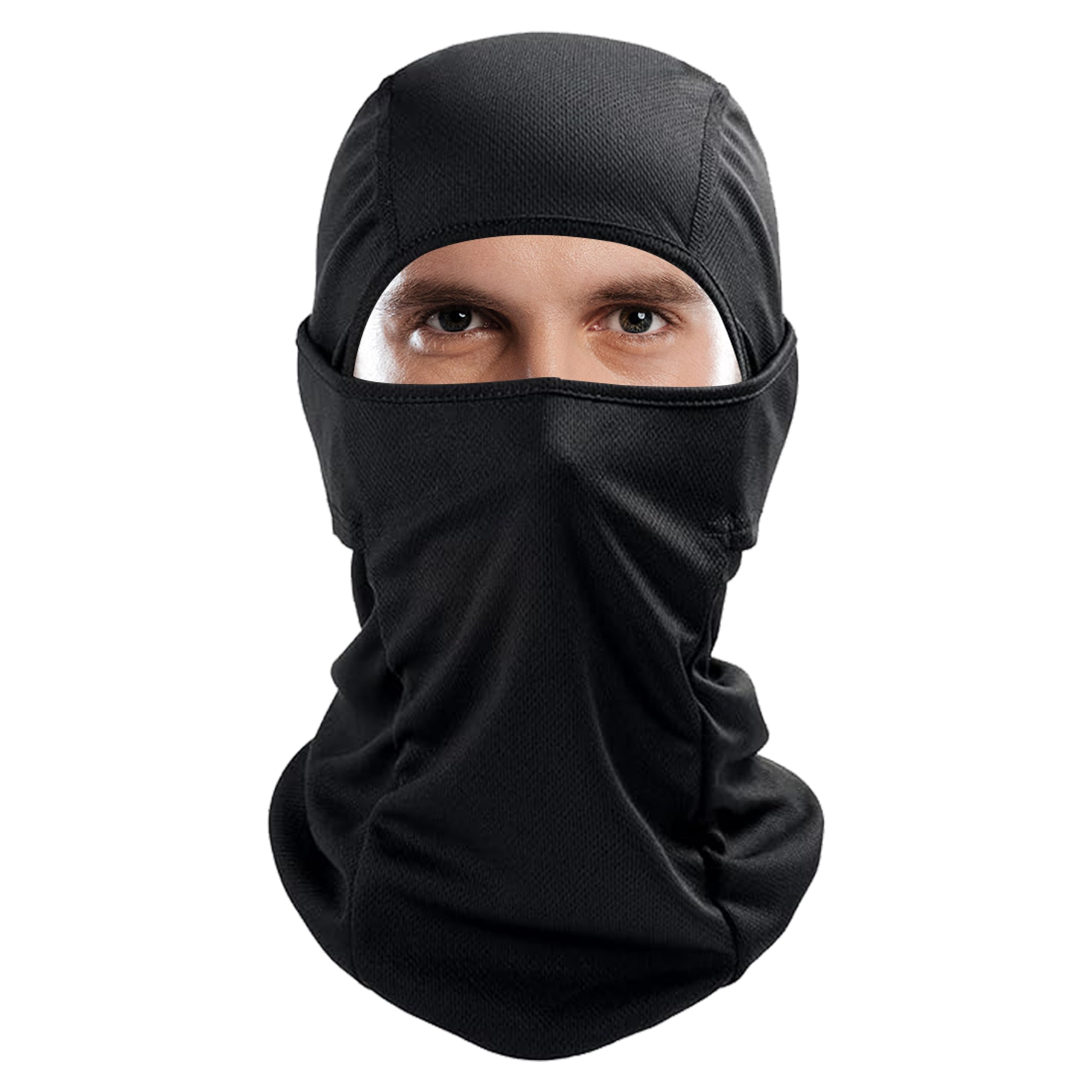 OBEROI's TRADERS Cotton Full Face Mask | Balaclava Anti-Pollution Helmet Head Cap for Bikers, Cyclists and Outdoor Workers to Protect Cold, Dust and UV Rays | Men & Women Black, Free Size