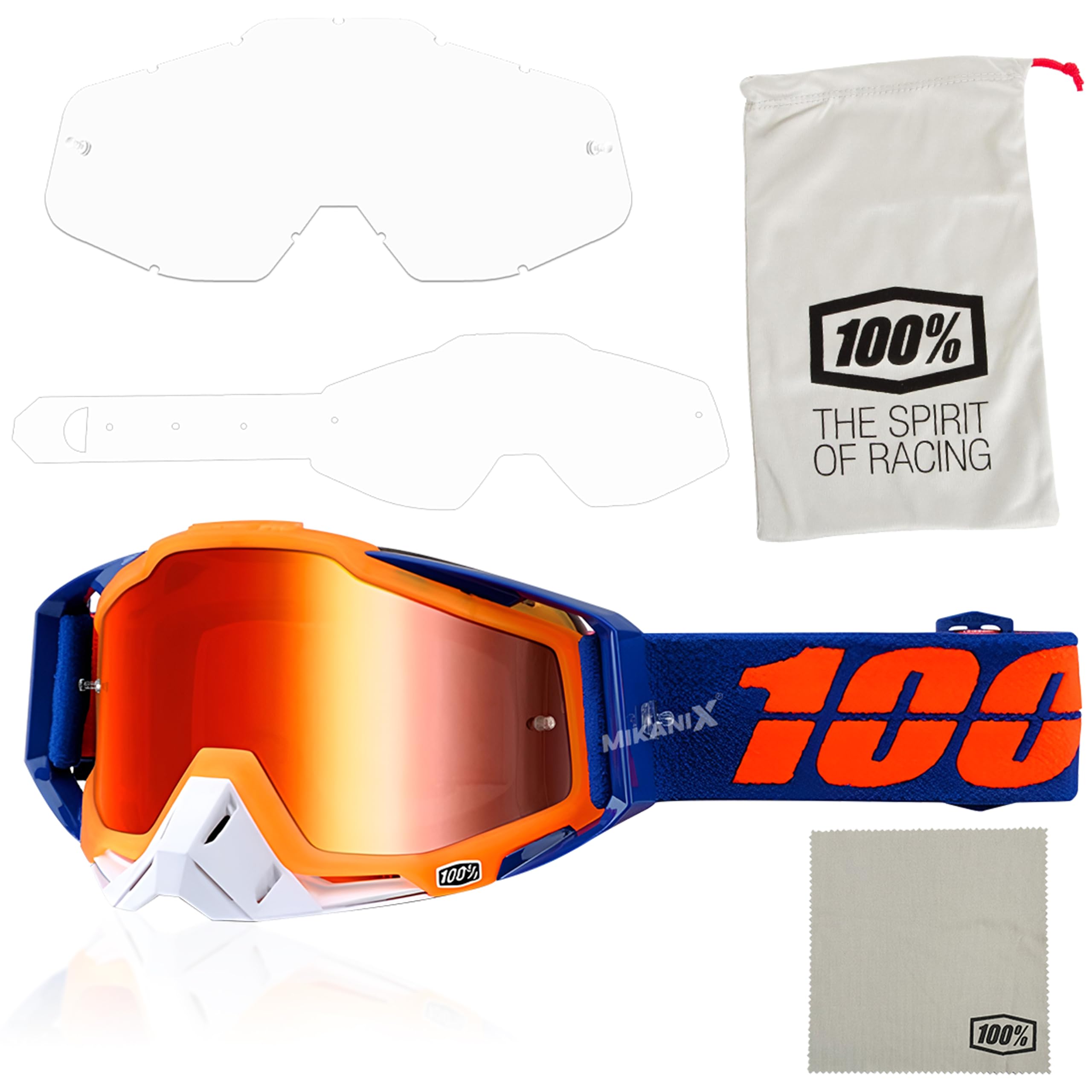 MIKANIX Universal Motorcycle Riding Combo Full Face Balaclava & Off-Road MX Goggles Set for Dirt Bike, ATV, Snowmobile | Windproof, UV Protection, Breathable Gear