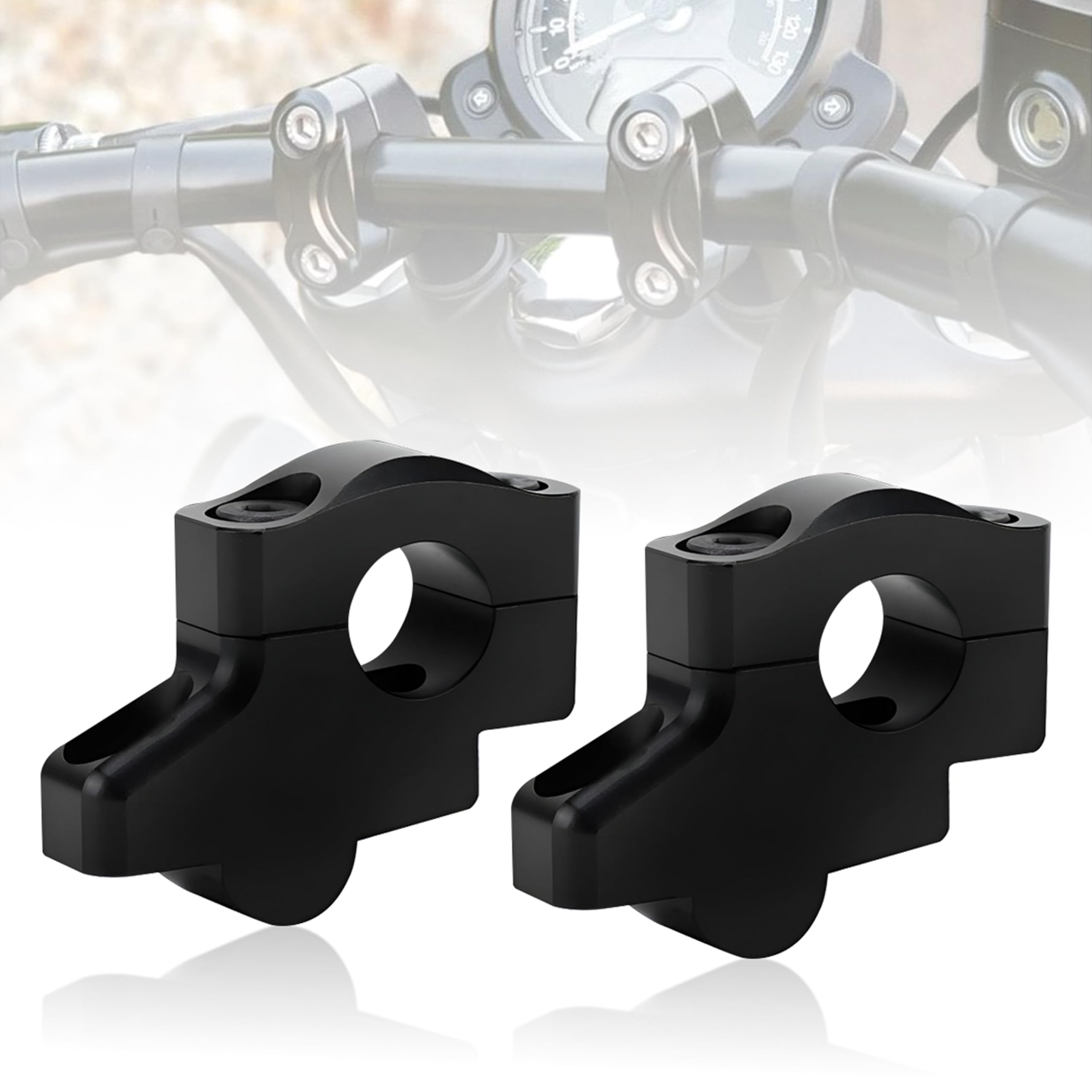 MIKANIX Pull-Back Handle Riser Black | Ergonomic Handlebar Lift & Setback Clamp Kit | CNC Aluminum Riser | Universal Fit for Bikes & Motorcycles