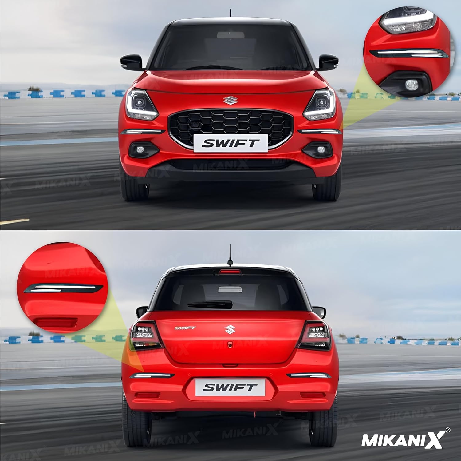 MIKANIX Car Bumper Protector/Guard Strap Anti-Scratch, Shockproof & Stylish Guard Universal for All Car Pack of 4