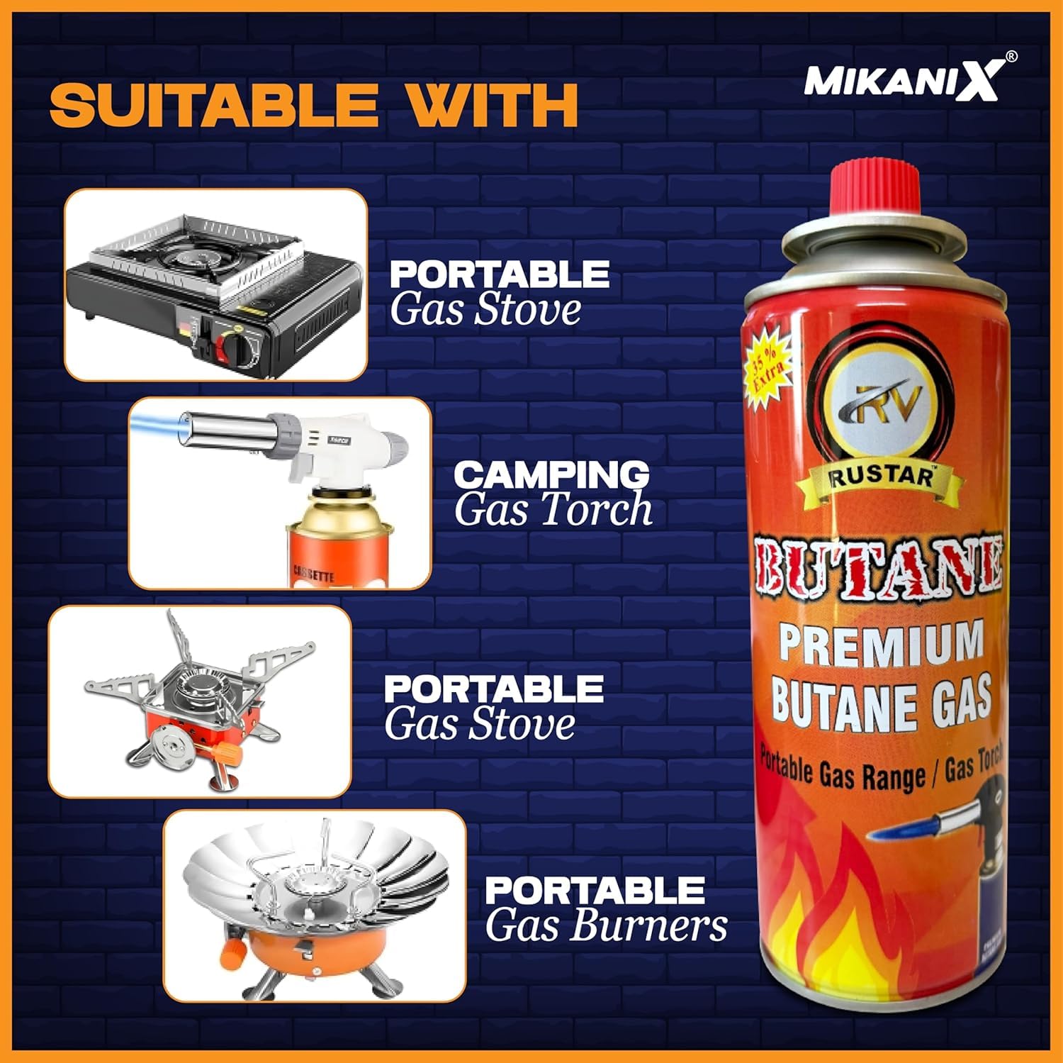 OBEROI'S TRADERS Butane Gas Canister (250g) for Camping Stove Burner Suitable to Refill Flame lighters, Small Stove, Flame Torch, Welding Fuel Gas & Food Baking