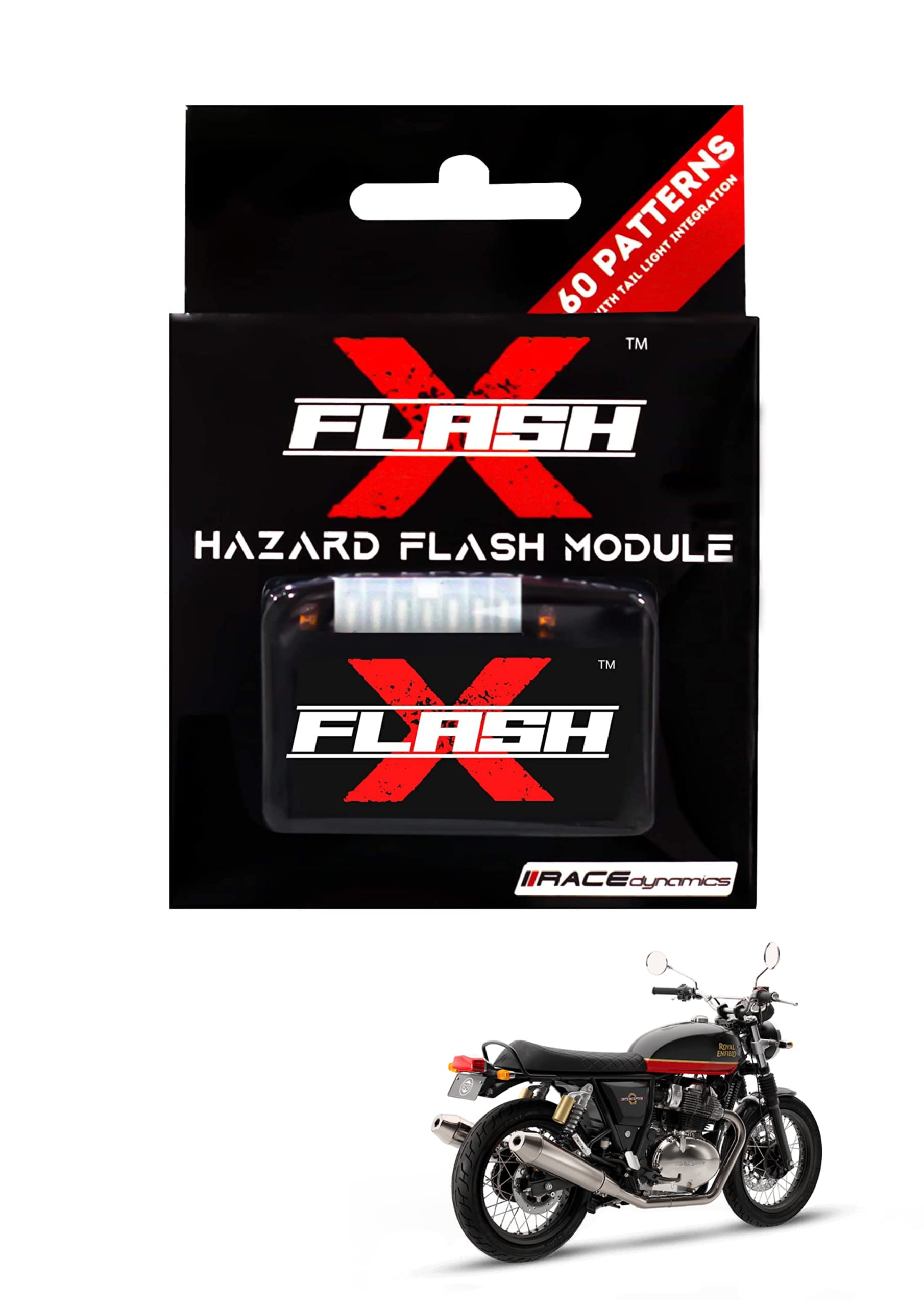 MIKANIX Interceptor 650 & Continental GT 650 Front, Rear Indicator Flasher/Blinker Hazard Flash X Module with 60 Patterns Compatible with Royal Enfield Interceptor 650 & Continental GT 650