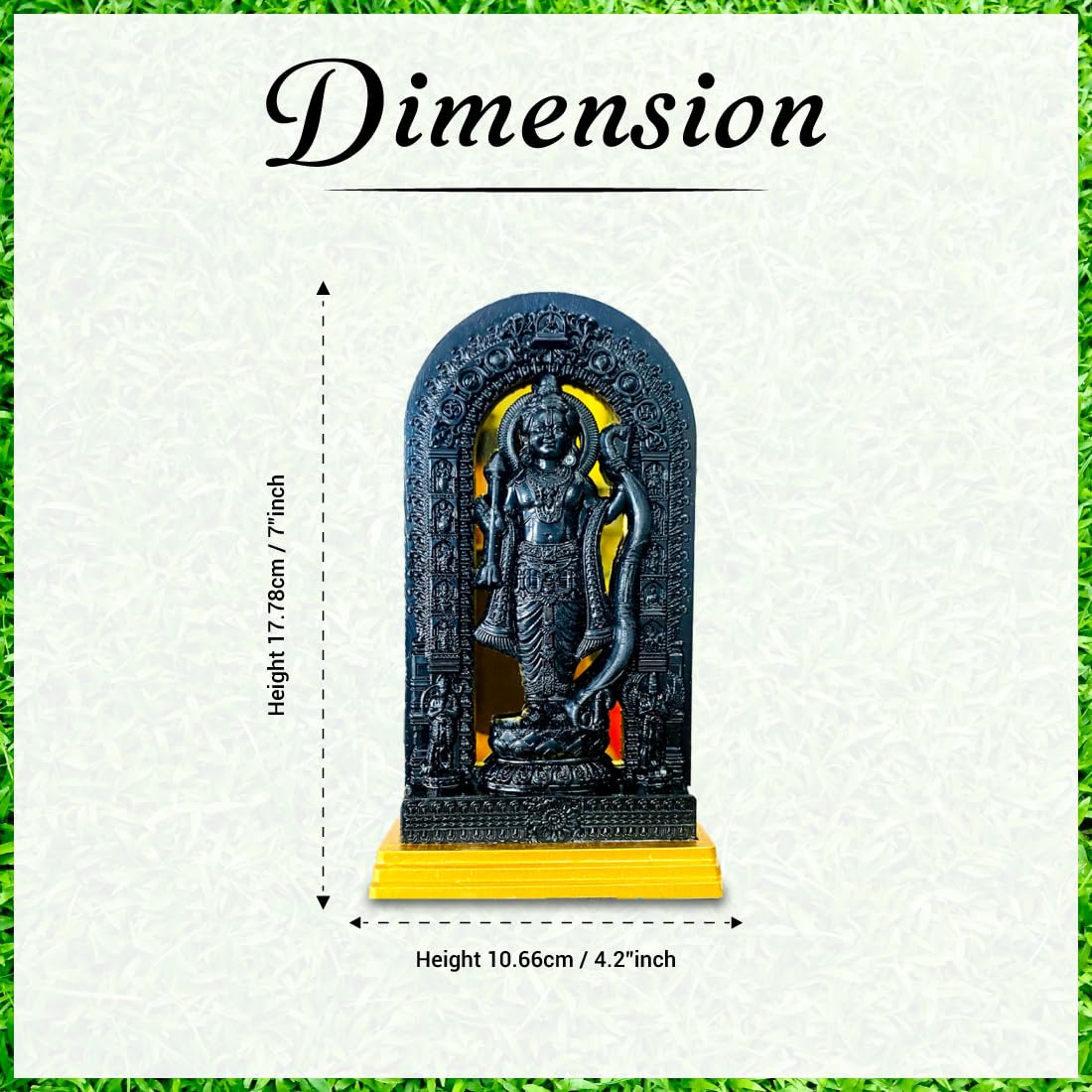 OBEROI'S TRADERS Ayodhya Ram Mandir Ram Lalla Idol | Statue | Murti for Car Dashboard | Home Temple | Pooja Mandir | Home Decor and Office Decorative Accessories