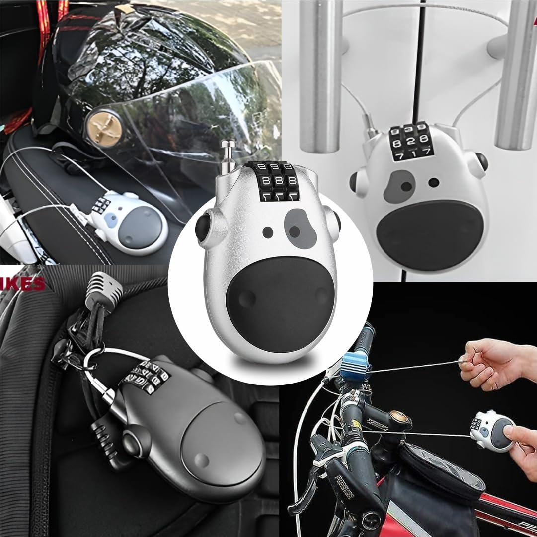 OBEROI'S TRADERS Multipurpose Unbreakable Number Security Helmet Lock | for Luggage | Suitcases | Backpacks | Bicycle with Extendable Cable