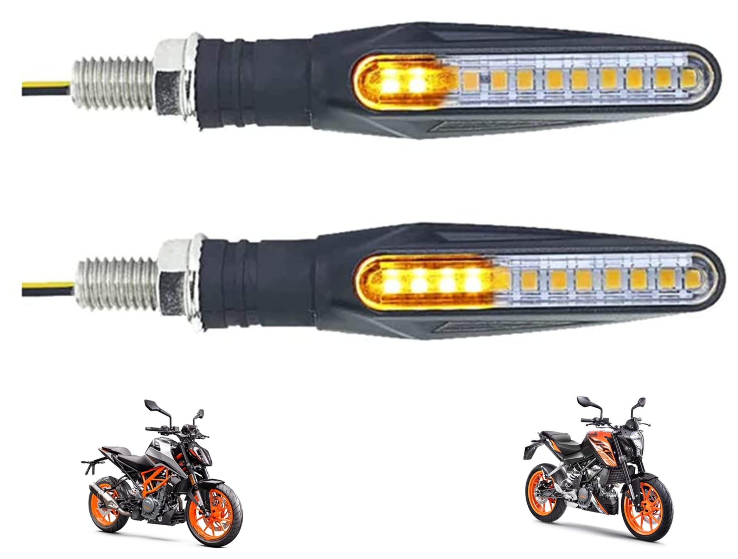 MIKANIX Duke 200/250/39nal Running DRL Indicators Lamp Light Bulb 0 Front, Rear 12 LED Turn Sig