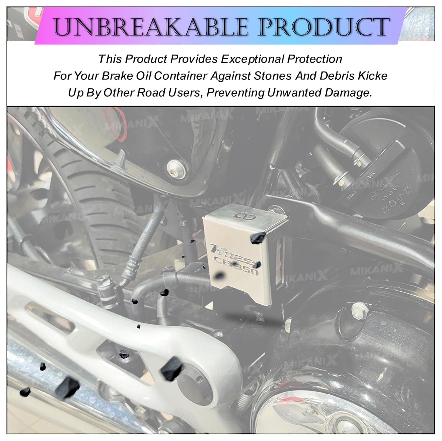 OBEROI'S TRADERS Rear Brake Oil Container Guard | Fluid Reservoir Cap Compatible With Hnees CB 350