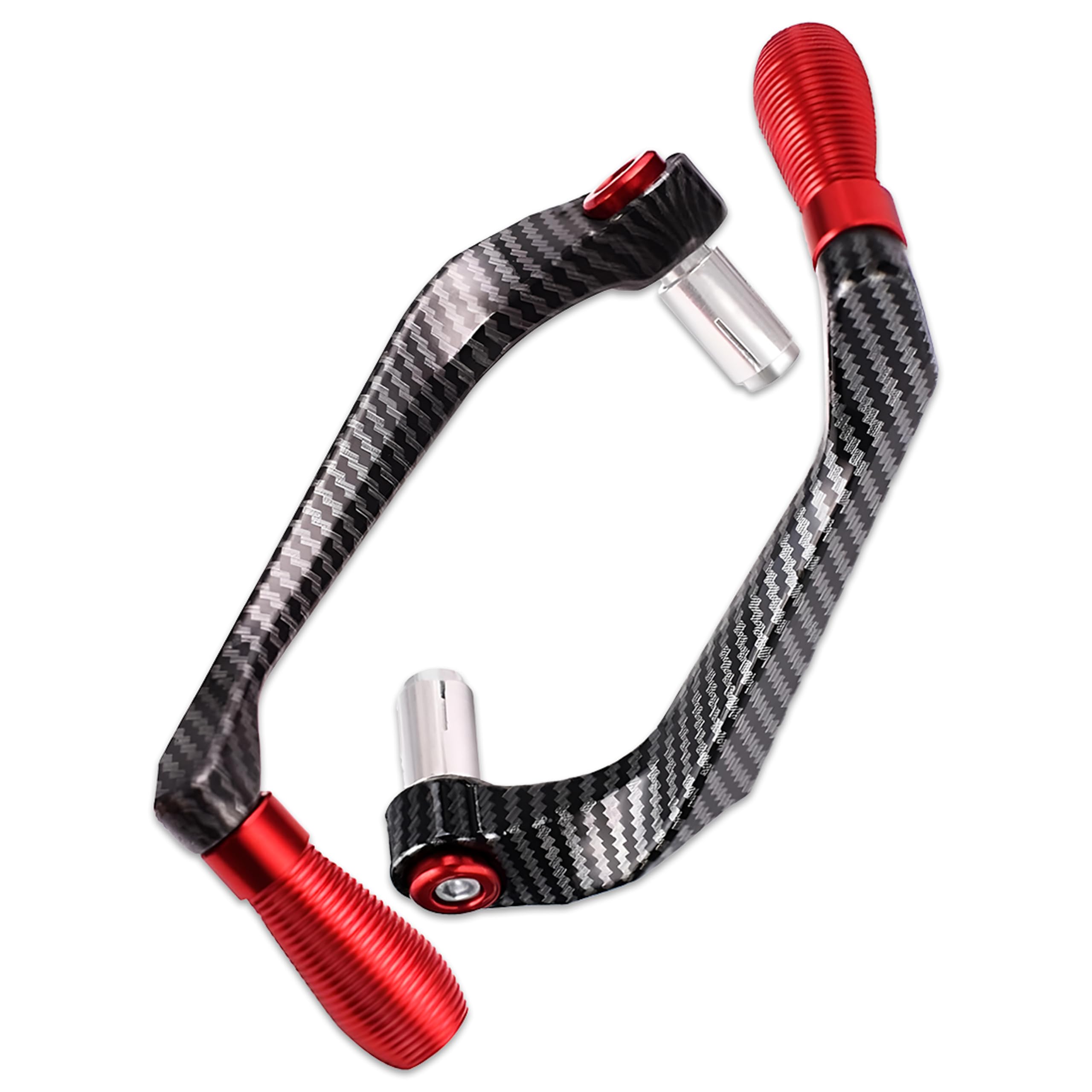 OBEROI'S TRADERS Carbon Finish CNC Aluminum Universal Motorcycle Lever Guard | Handle Bar End Brake Clutch Lever Protective Guards | Hand Guards for All Bikes