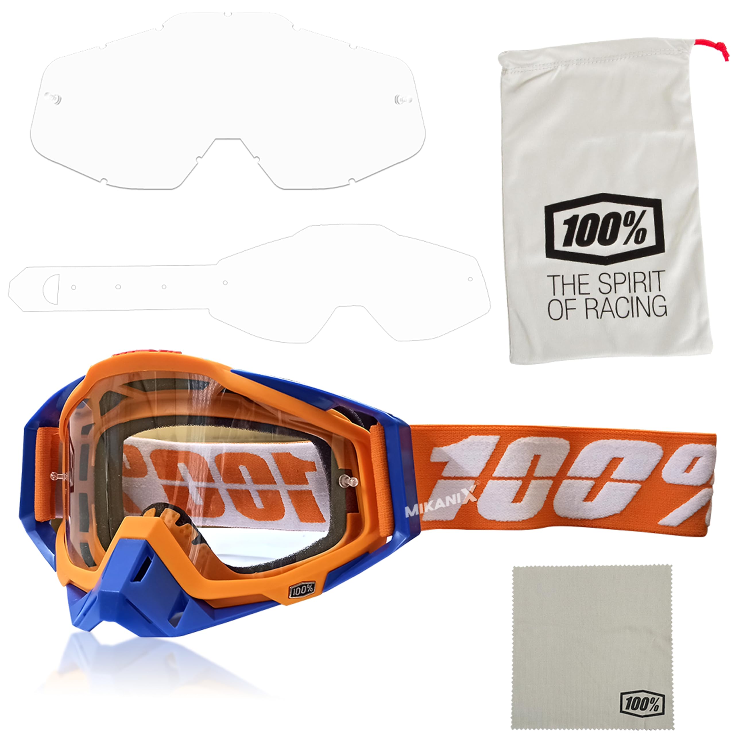 Mikanix Motorcycle Dirt Bike Goggles I ATV Motocross Offroad MX Racing Riding OTG Goggles | Protective Eyewear Safety Glasses for Ski, Snowboarding, Cycling & Outdoor Sports