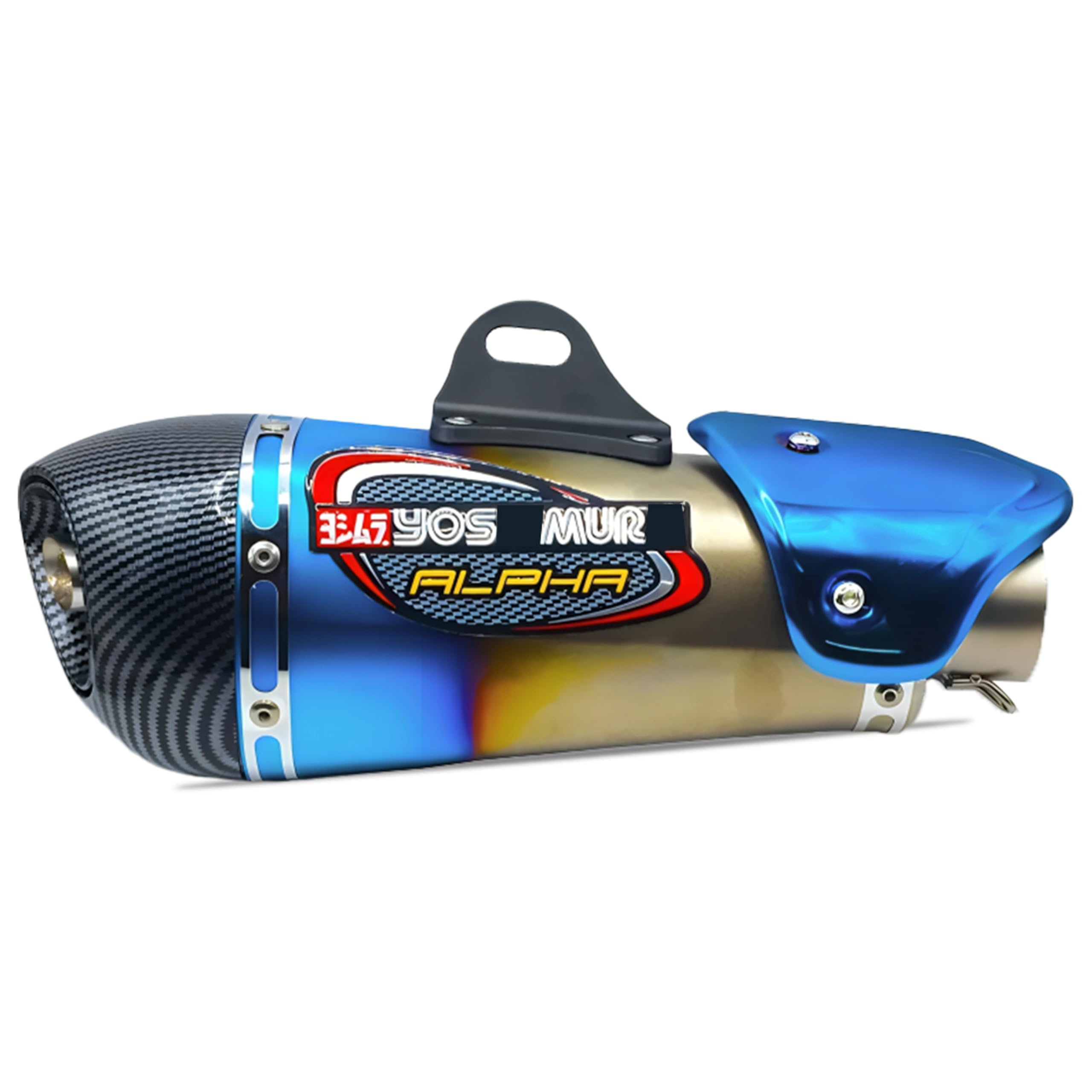 Universal Alpha Racing Sports Silencer/Exhaust Muffler Pipe, Slip-on Exhaust System for Bike/Motorcycle