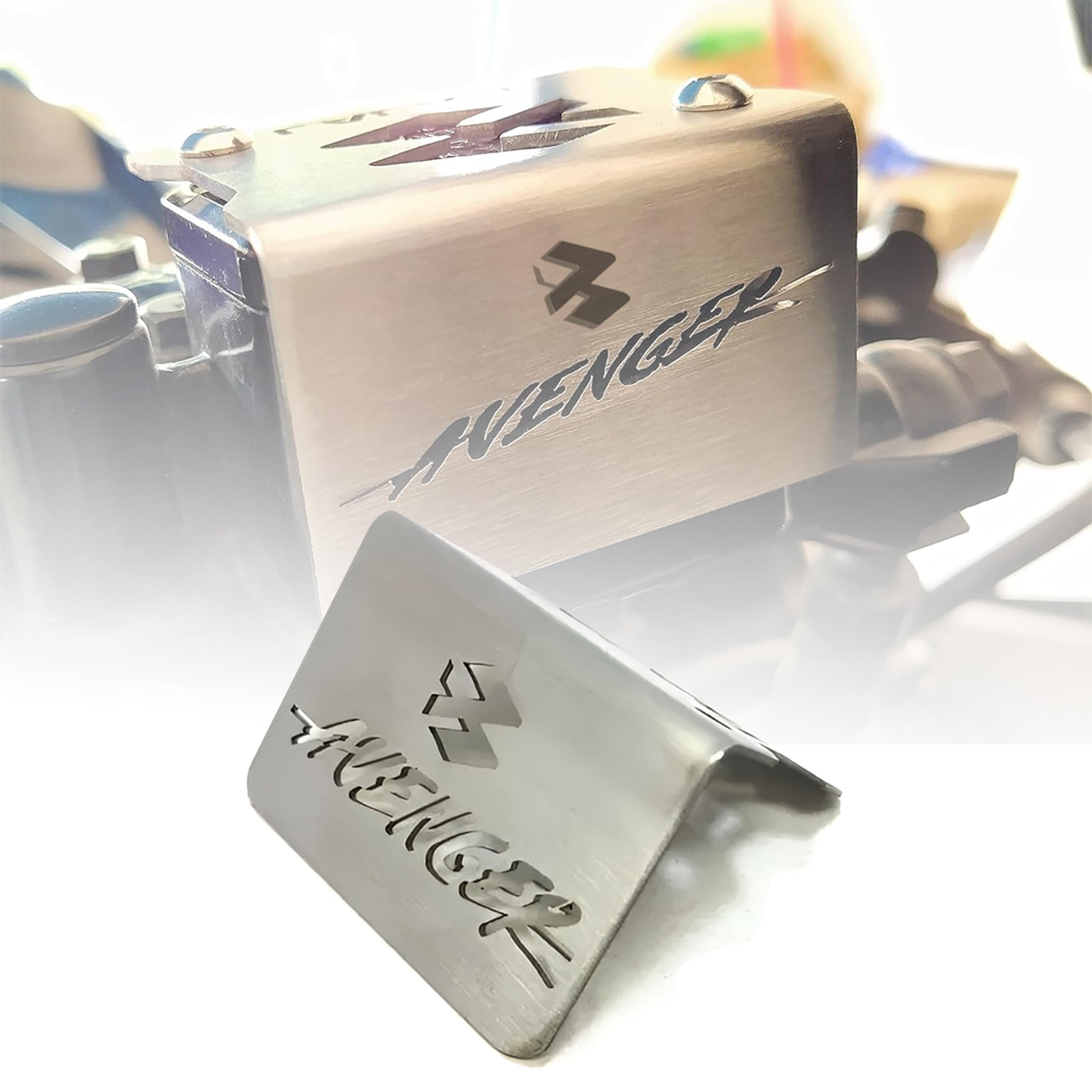 OBEROI'S TRADERS Stainless Steel Disc Brake Fluid Oil Reservoir Cap/Cover Oil Container Guard Compatible with Bajaj Avenger Bike