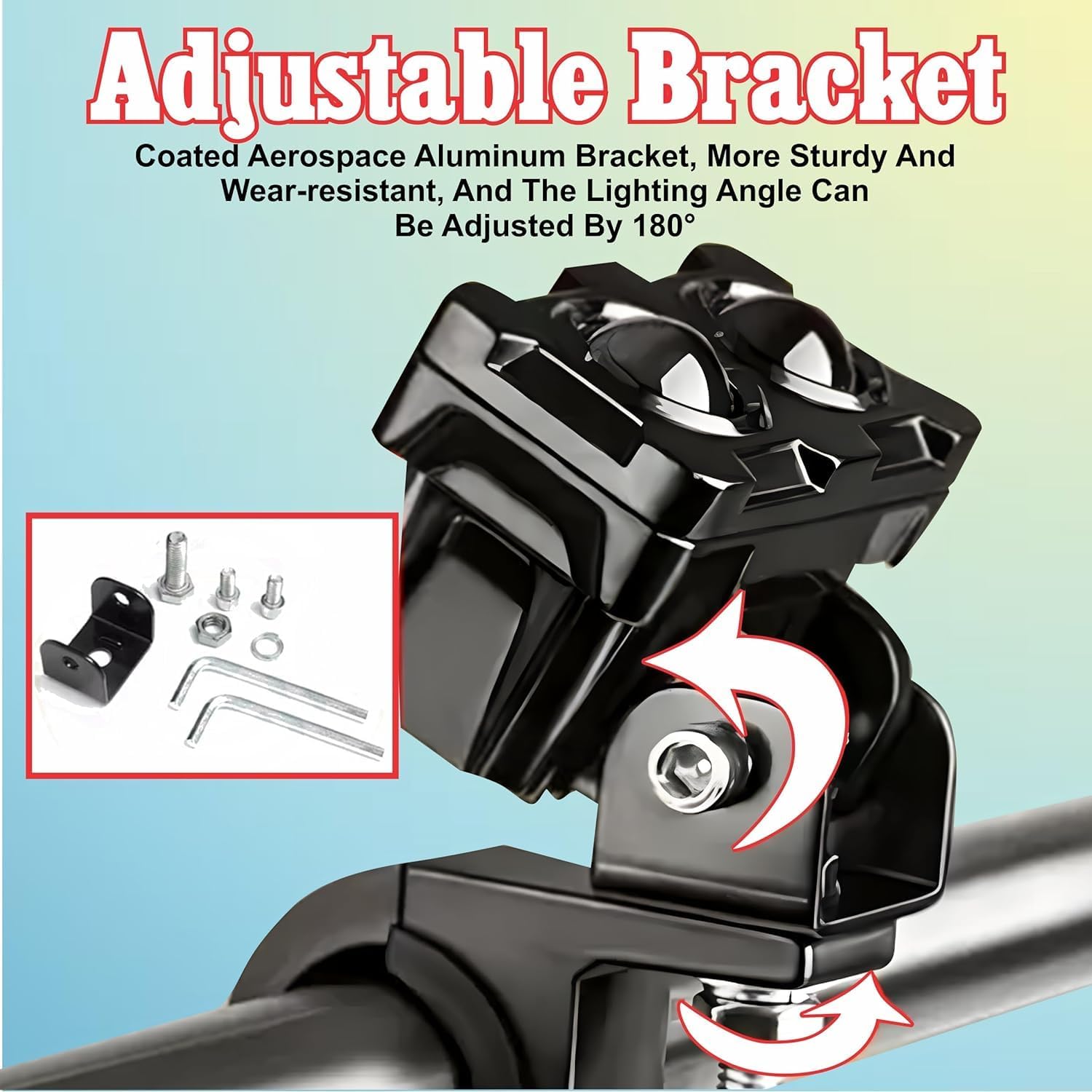 MIKANIX Super Bright LED Fog Light Lens Projector With HD Lens Dual Color White | Yellow With High & Low Beam For All Motorbike, Scooty & ATVs