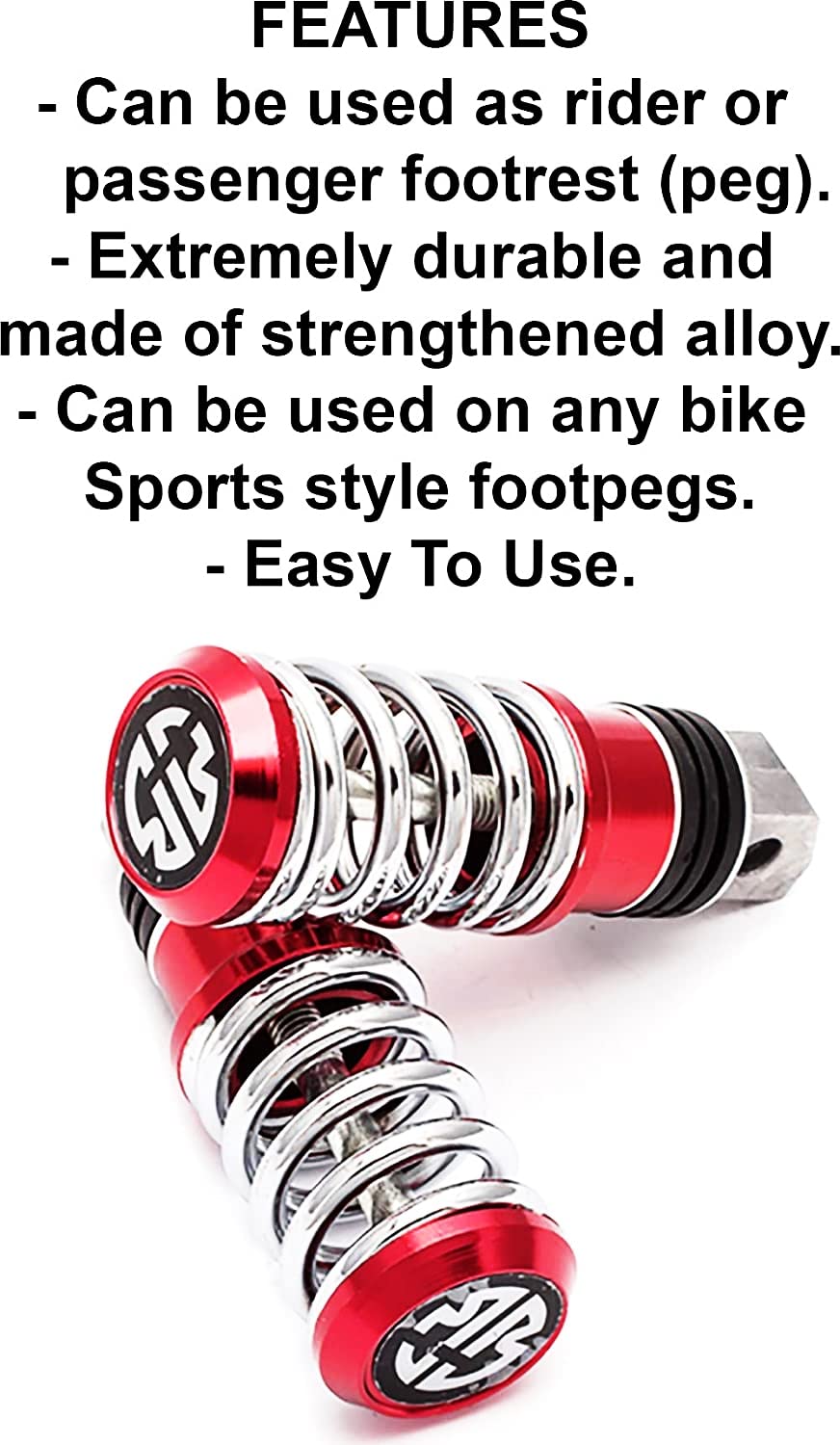 Mikanix Premium Spring Coil Style Universal Motorcycle/Scooty Footrest