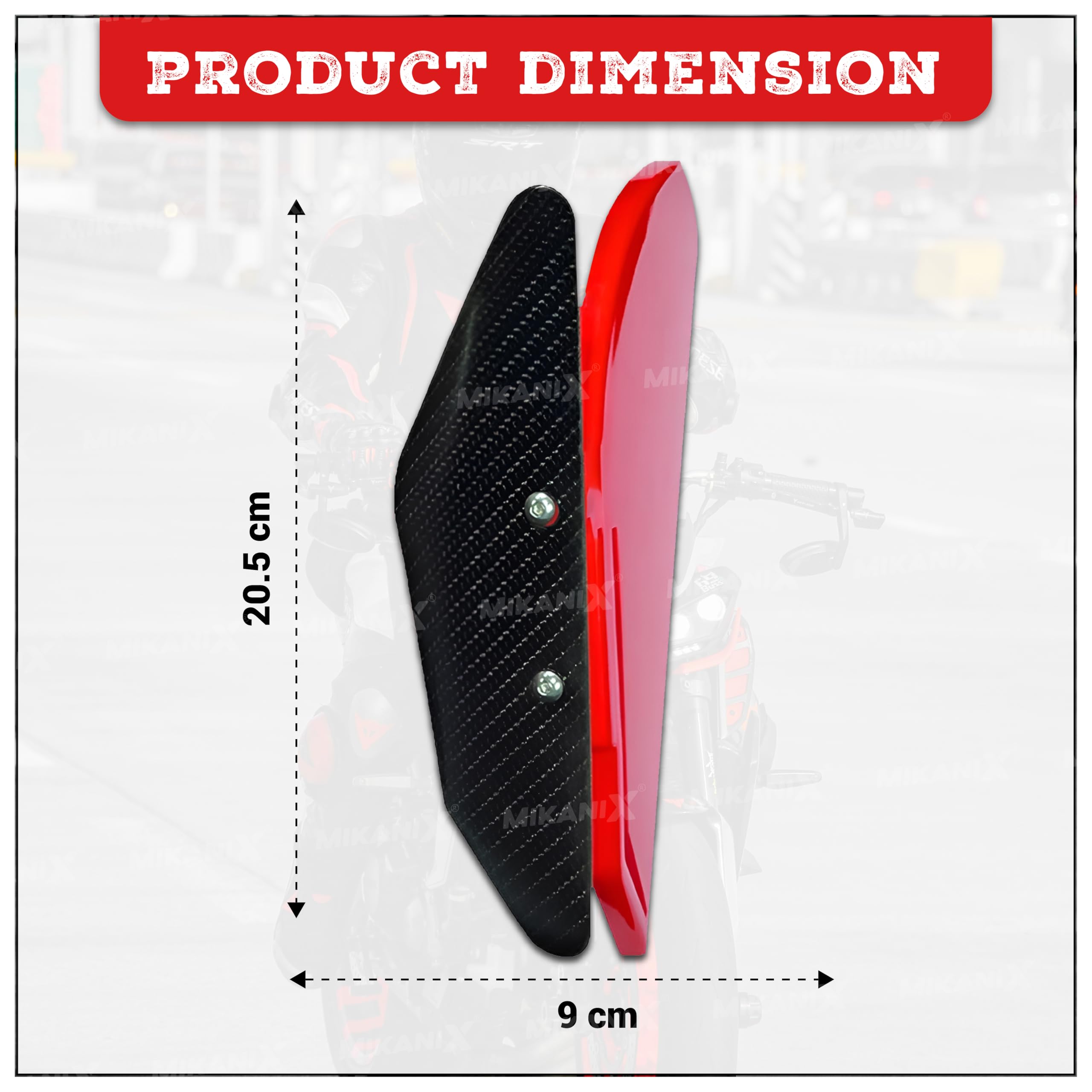 MIKANIX R15 V3 / V4, Ninja, CBR, RR310, KTM RC Bike Side Wings/Winglet Pro Canard Bike Fairing Kit (Pack of 2)