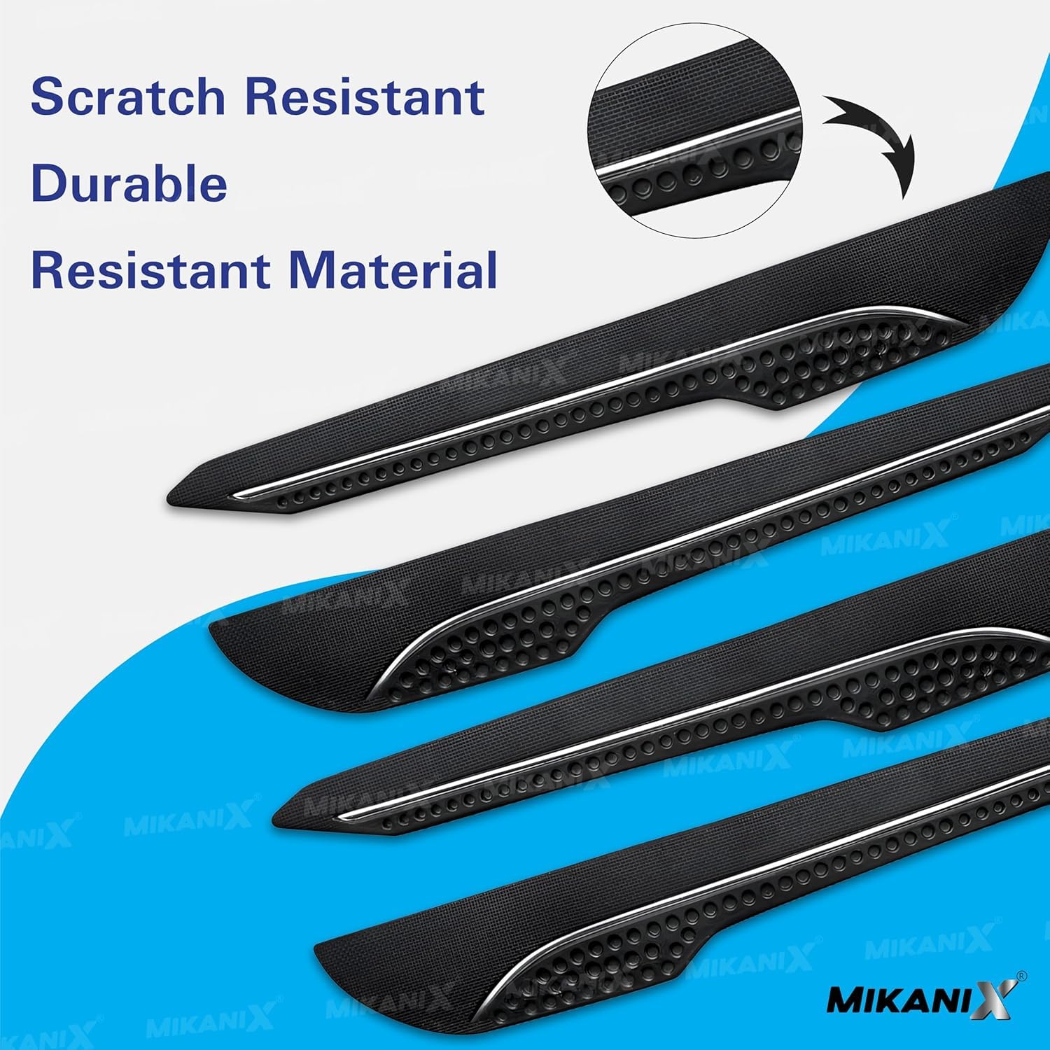 MIKANIX Car Bumper Protector/Guard Strap Anti-Scratch, Shockproof & Stylish Guard Universal for All Car Pack of 4