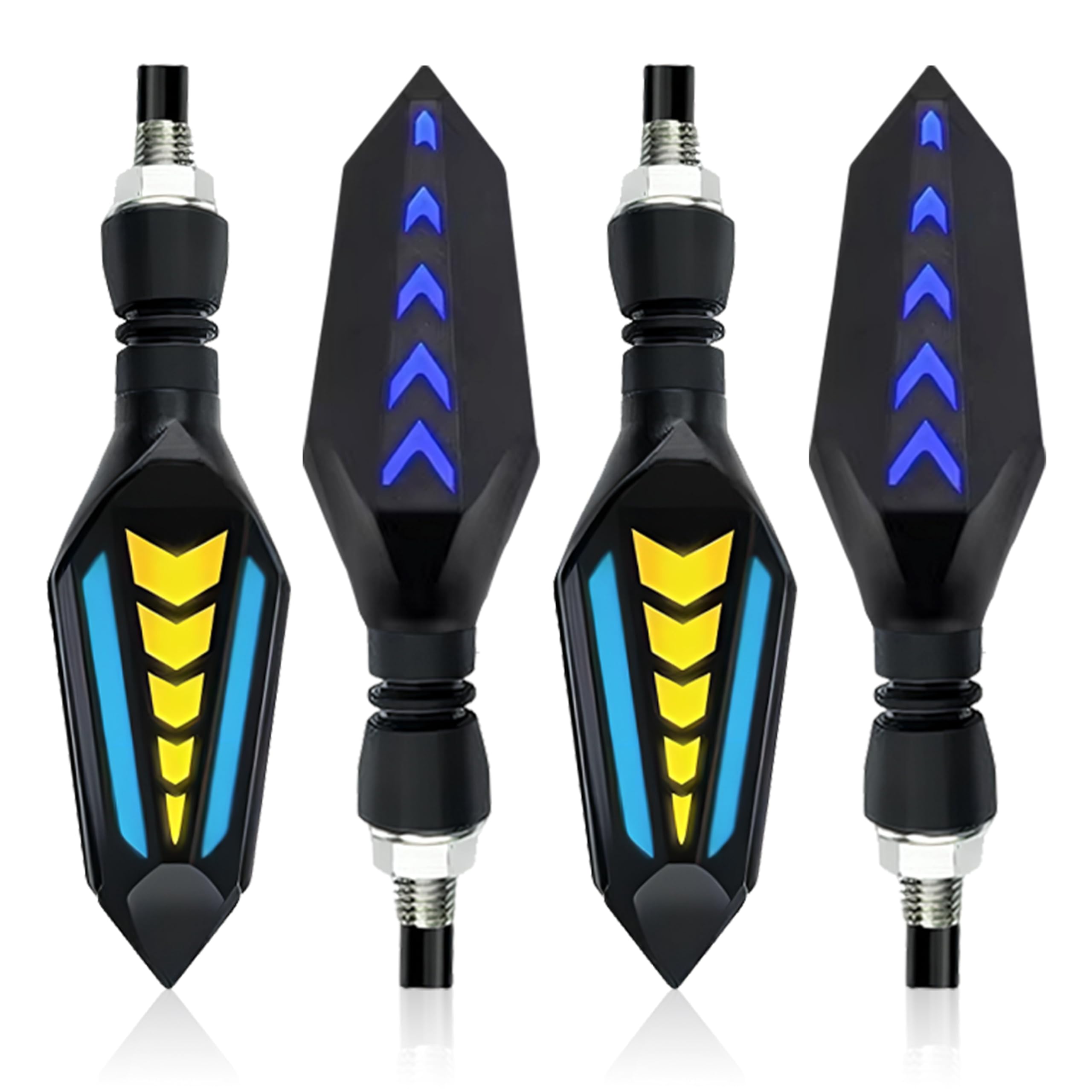 MIKANIX R15 V3 / V4 & M Yellow/Blue LED Running Light DRL Bike Turn Signal Indicator Lamp Universal for Motorbikes
