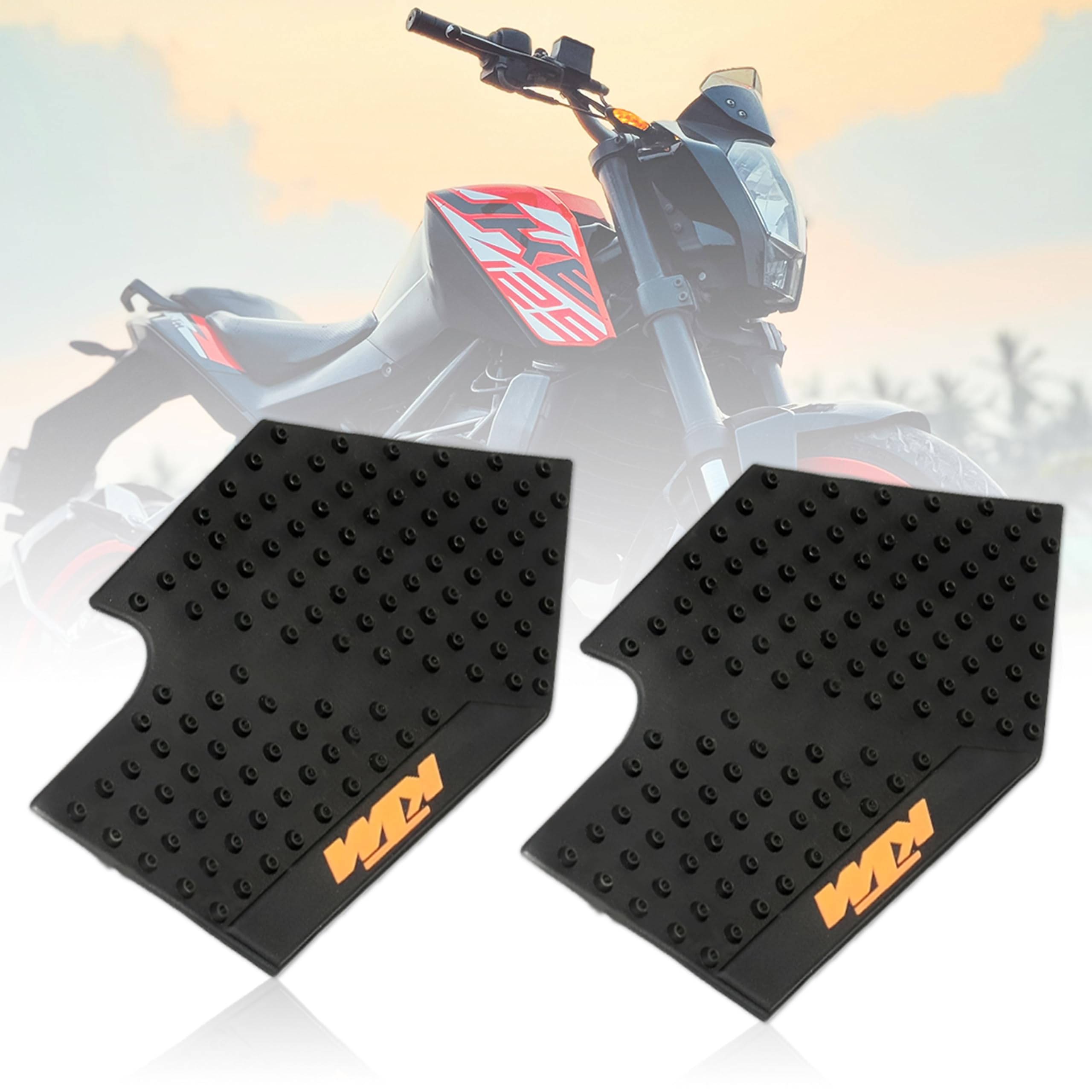 OBEROI'S TRADERS Anti Slip Silicone Tank Pad | Thai Pad and Ready to Race Front Disc Brake Oil Cap Reservoir Combo Compatible with All KTM | Duke | RC