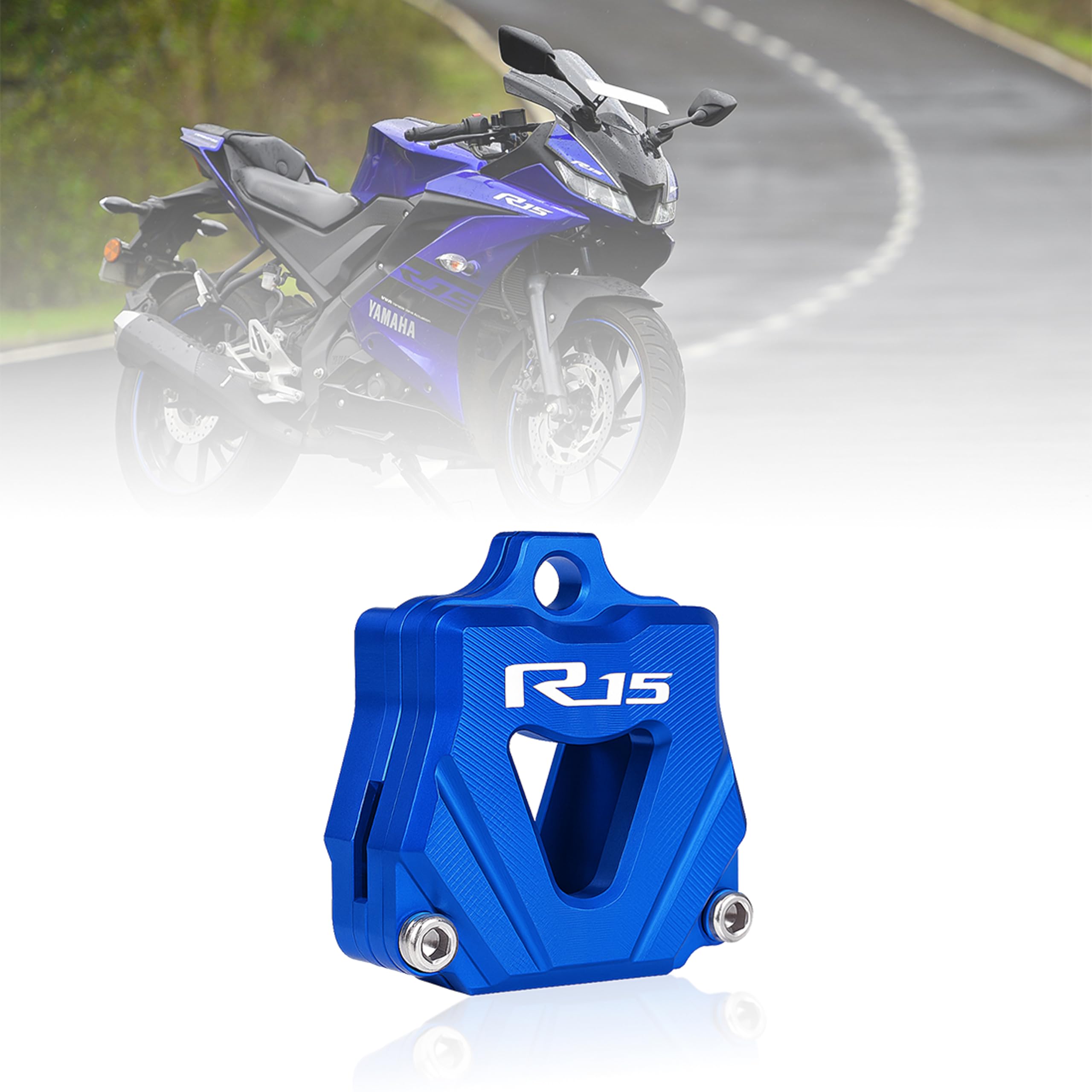 MIKANIX CNC Aluminum Bike Key Case Cover/Key Ring Shell For R15 V3 V2 V1 (Blue)
