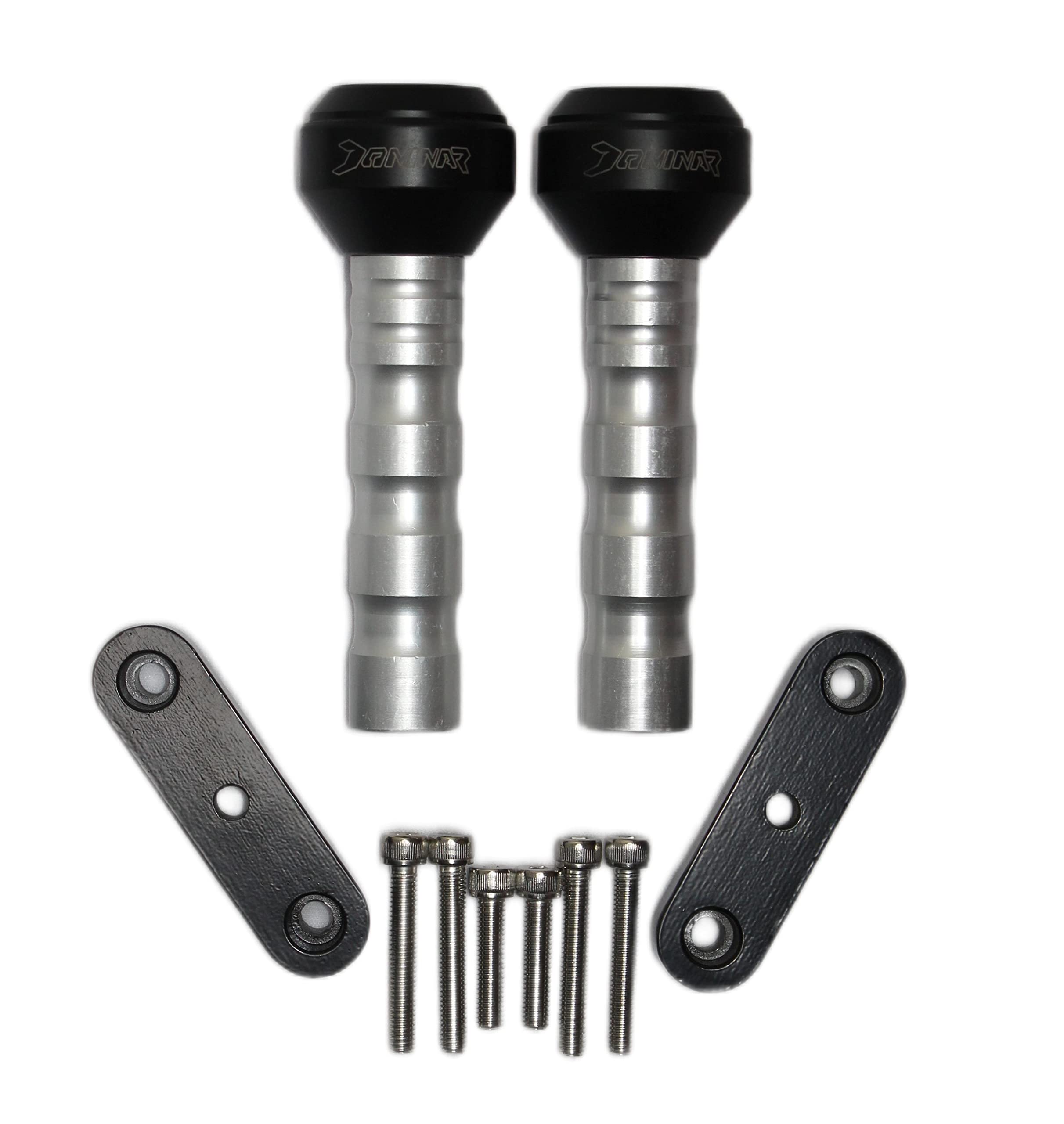 MIKANIX Dominar 250/400 Heavy Duty Bike CNC Frame Sliders/Crash Guard Leg Protectors for Motorcycle (Dominar 250 Silver)