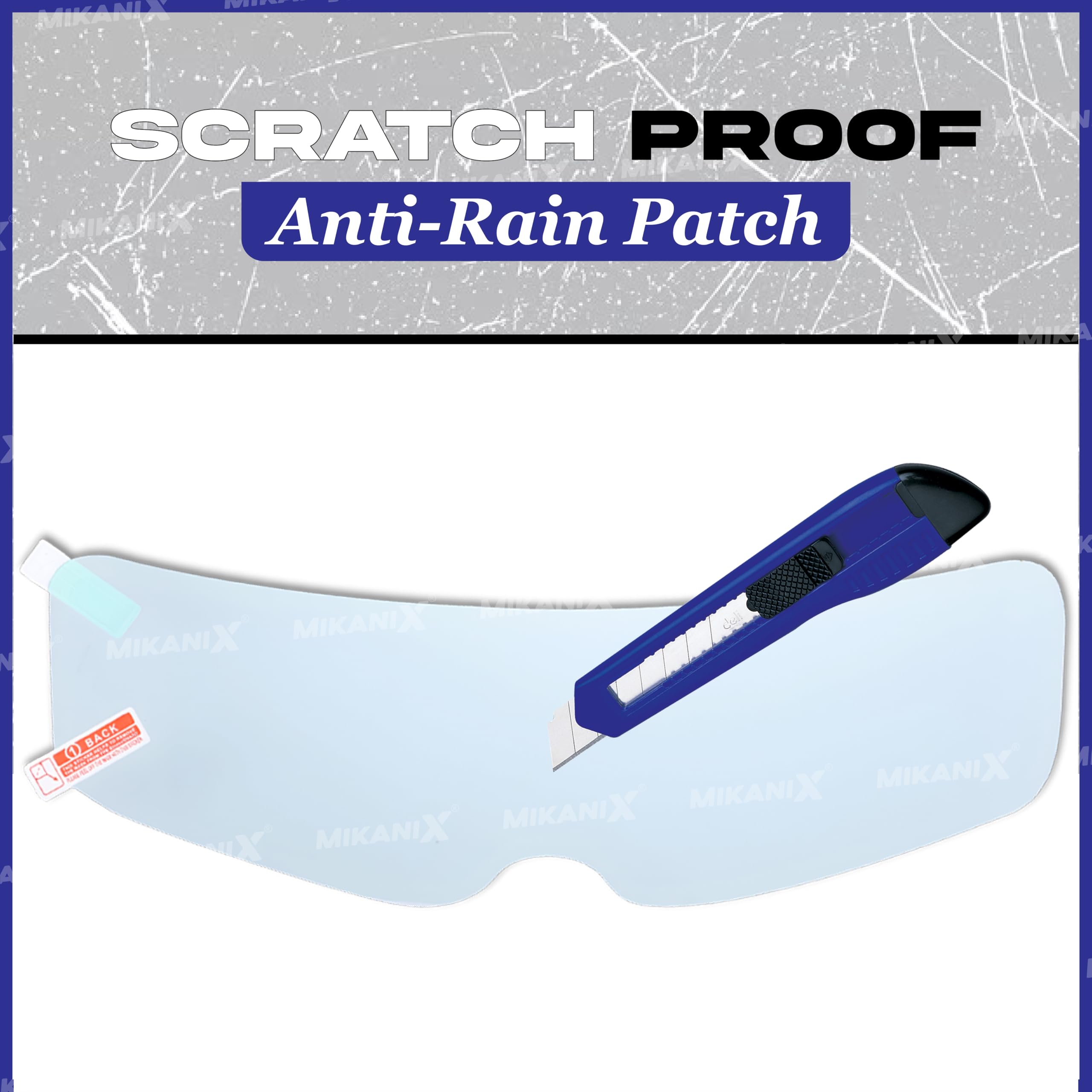 MIKANIX Bike Helmet Visor Anti Rain Film Screen Guard Tempered For Clear Visibility During Rainy Days