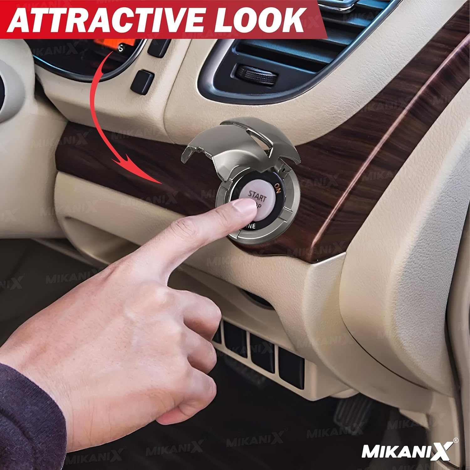 Car Engine Start Stop Button Iron Man Style Cover I ABS Material, Sticky Adhesive, Push Start Ignition Protective Cove, Decorative Auto Accessories Universal for All Cars