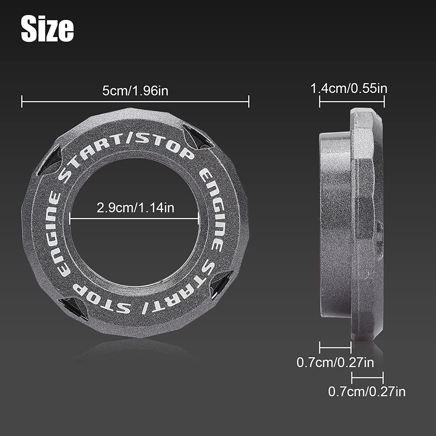 Rotary Bike & Car Engine Start/Stop Switch Cover/Ignition Lock Cap Cover Push Button Decorative Auto Accessories for All Bikes & Cars