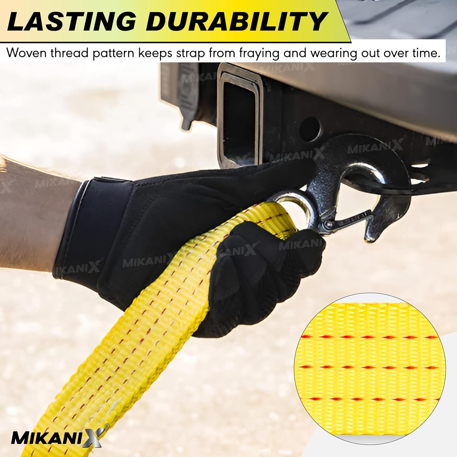 OBEROI'S TRADERS Heavy Duty Car Towing Strap Cable Belt Rope 5 Meter with Forged Hooks | Nylon, 3000 kg Pull Capacity