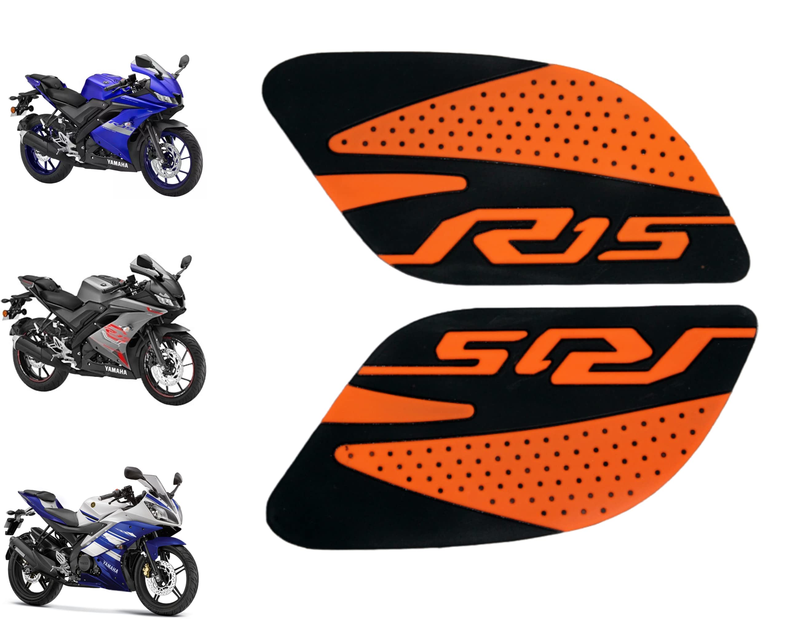 MIKANIX Anti Slip Silicone Tank Pad/Thai Pad Waterproof Sticker for Yamaha R15 All Models Bike