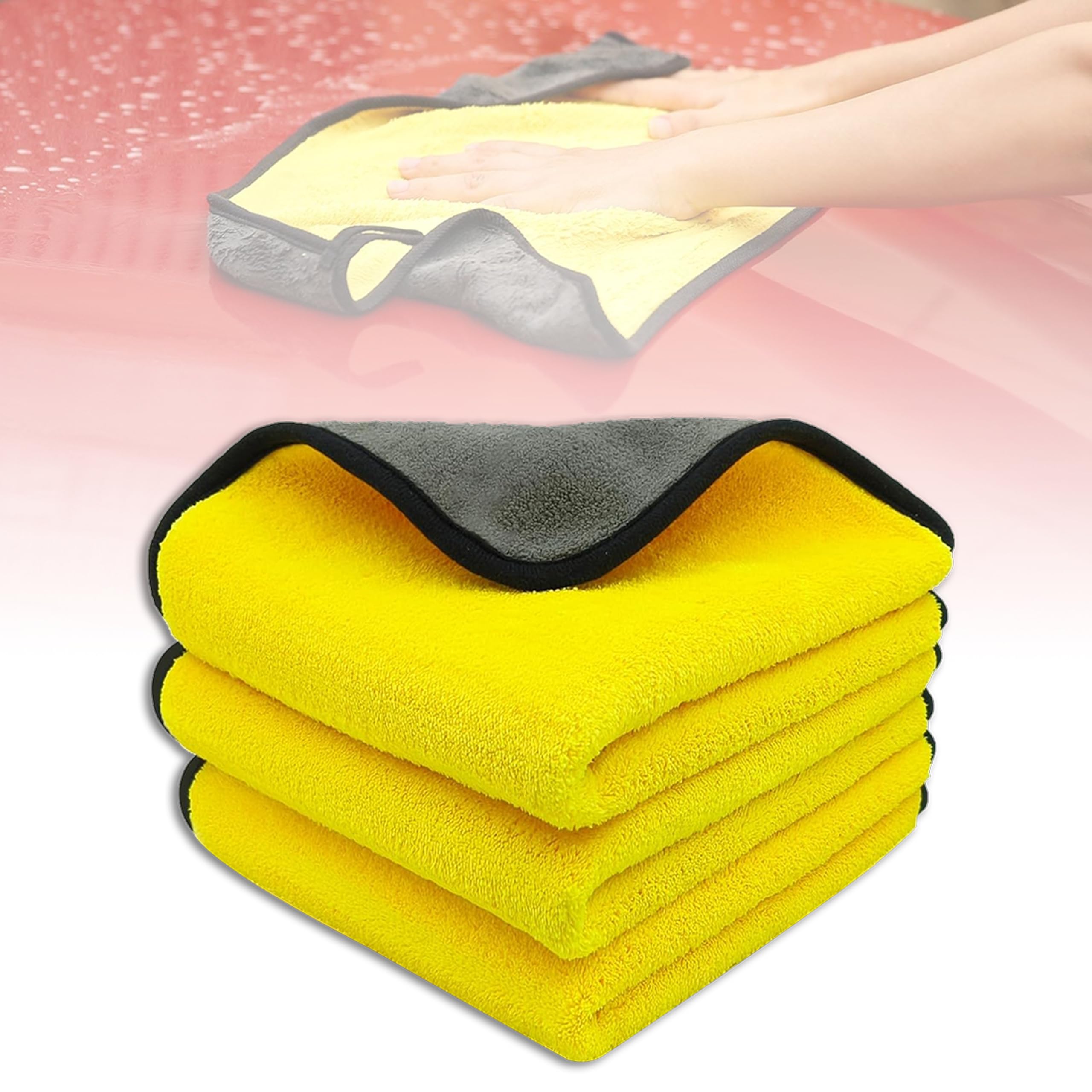 MIKANIX Microfiber Cloth for Car, Bike, Home, Sweat & Gym Use – Ultra Soft, Lint-Free, Super Absorbent Multi-Purpose Towel for Cleaning, Polishing, Dusting, and Wiping