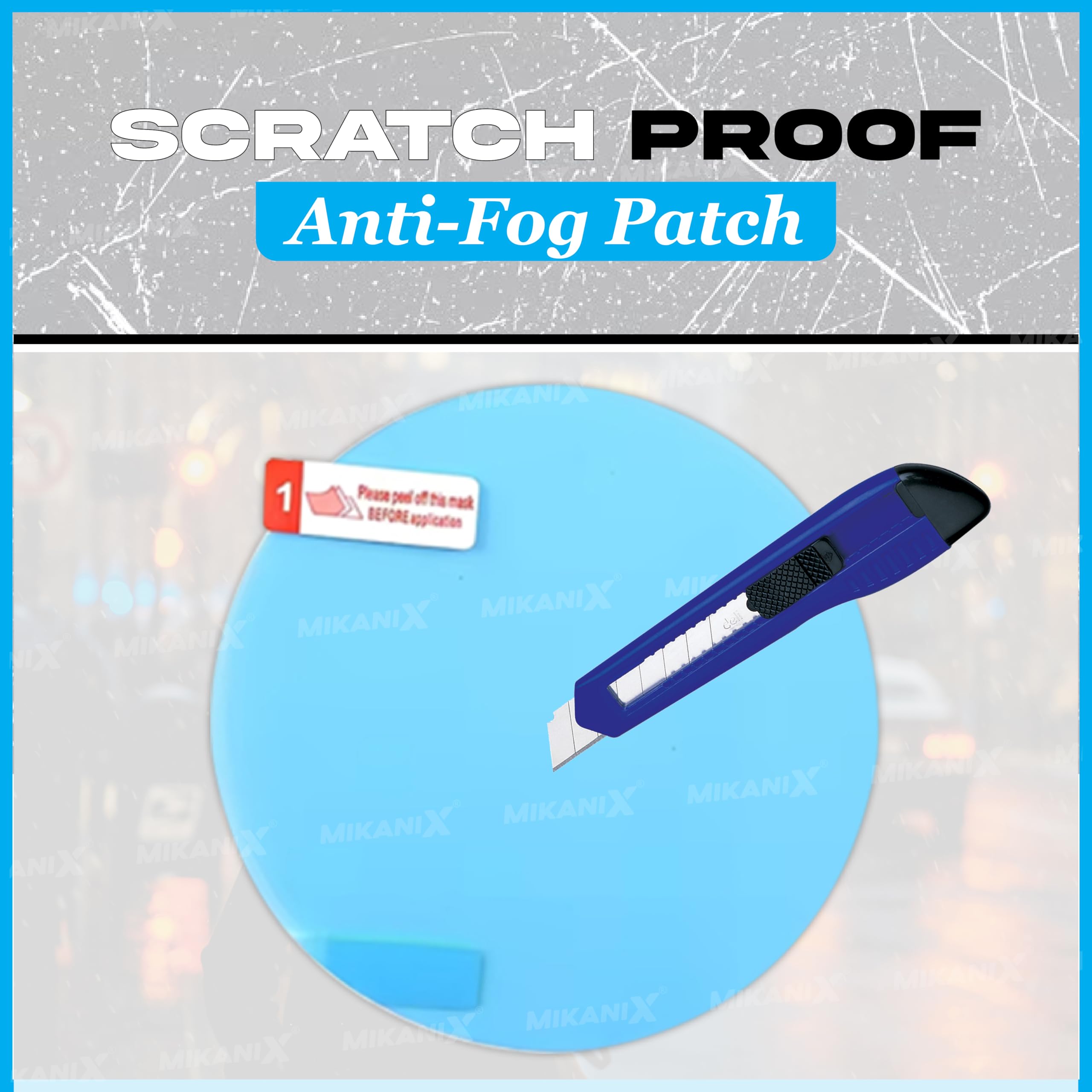 MIKANIX Screen Guard for Bike Handlebar Rear View Side Mirror Anti Fog | Anti Rain Film Protector Tempered For Clear Visibility During Rainy & Foggy Weather