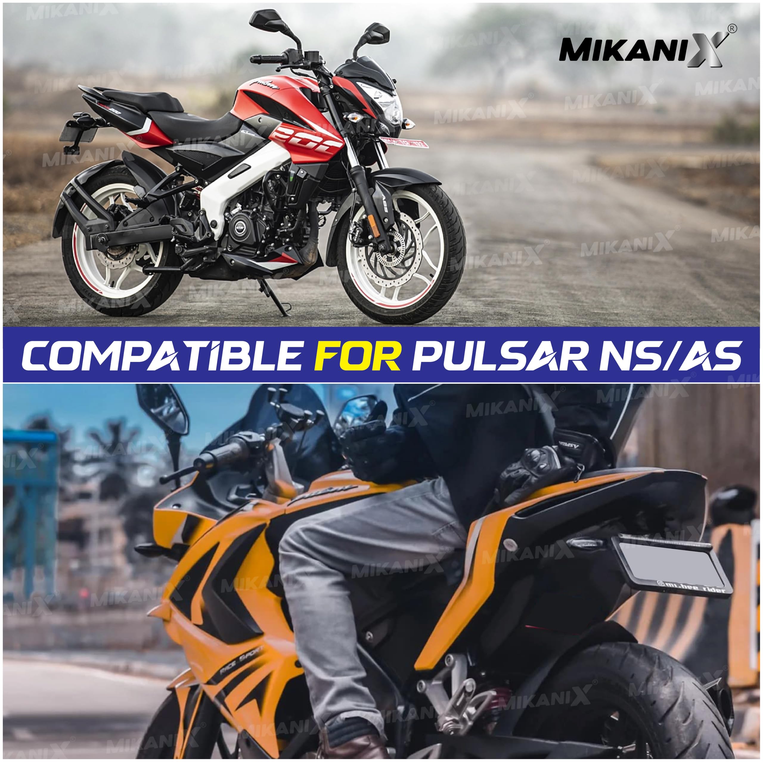 MIKANIX Premium Tail Tidy/Fender Eliminator For Bajaj Pulsar NS & AS Motorcycle