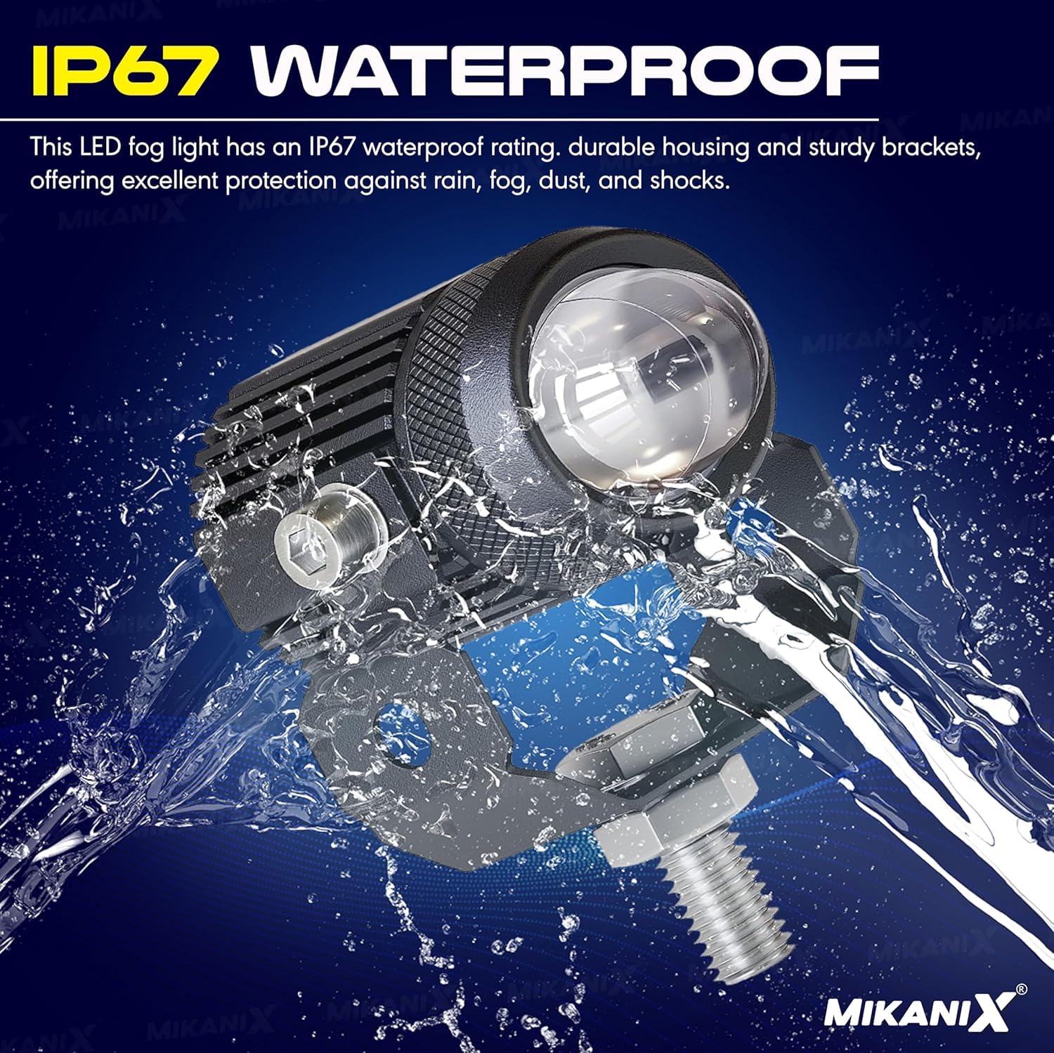 MIKANIX Universal Mini Drive LED Fog Light Projectors/Flasher Lamp For Car Bike Fog Lamp, Dash Light Motorbike, Car, Truck, Van Xenon (Pack of 2)