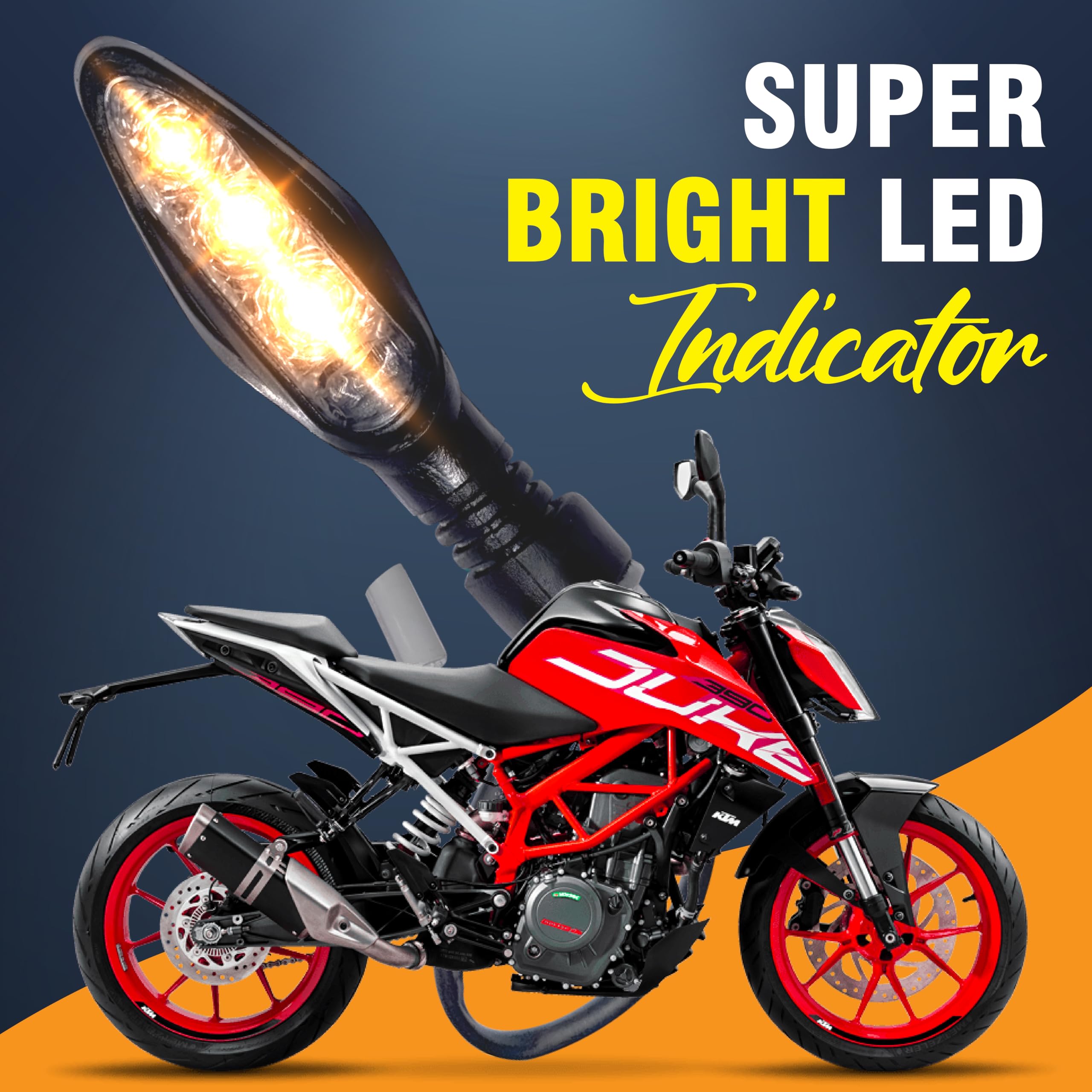 MIKANIX Amber LED Turn Signal Indicator Light for KTM Bikes