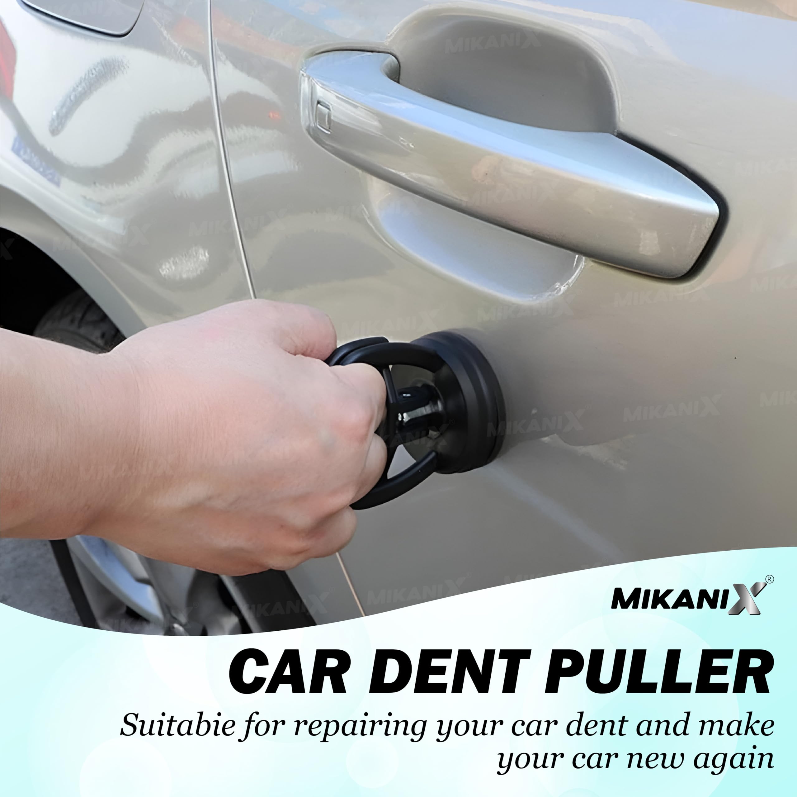 MIKANIX Car Dent Puller | Heavy-Duty Suction Cup Dent Remover | Strong Grip Handle for Lifting Dents, Glass, Tiles & Mirrors | Suction Lifter for Object Moving (Black) (Pack of 1) (Pack of 2)