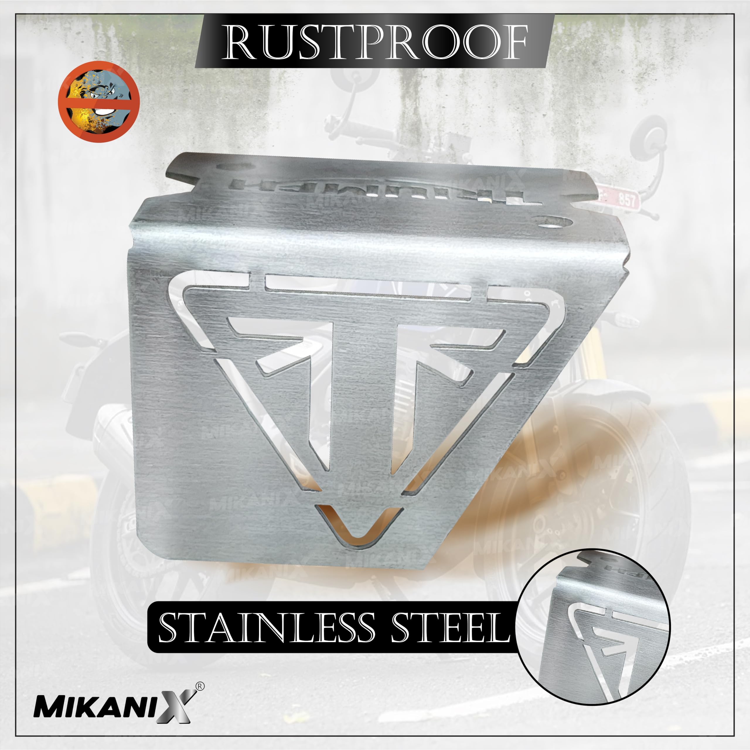 Mikanix Triumph Bike Stainless Steel Bike Front Disc Brake Fluid Reservoir Oil Cap/Container Guard Protector Cover I Triumph Bike Accessories