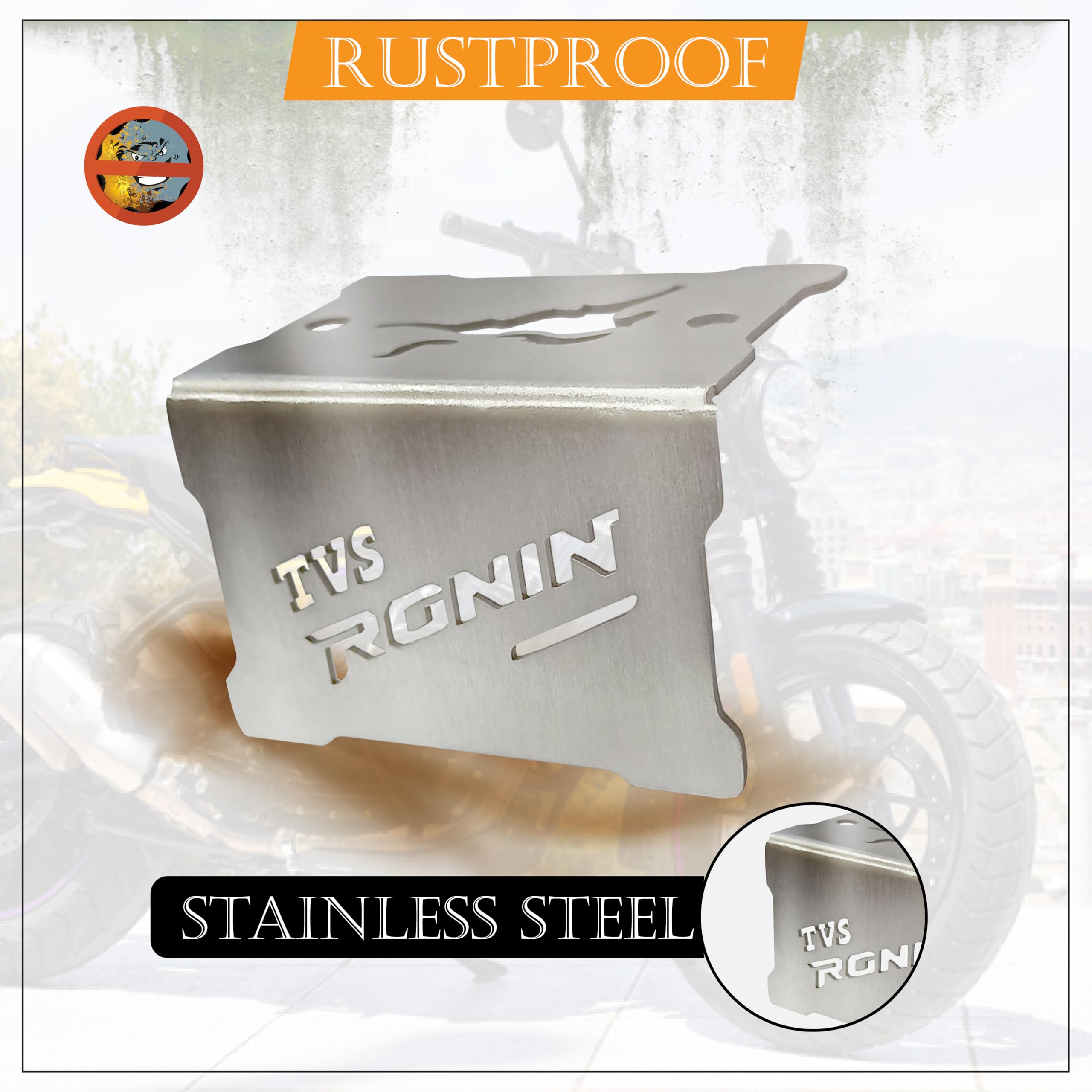 MIKANIX Stainless Steel Front Brake Oil Cap Guard for Ronin | Disc Brake Fluid Reservoir Protector Cover | Premium Bike Accessories