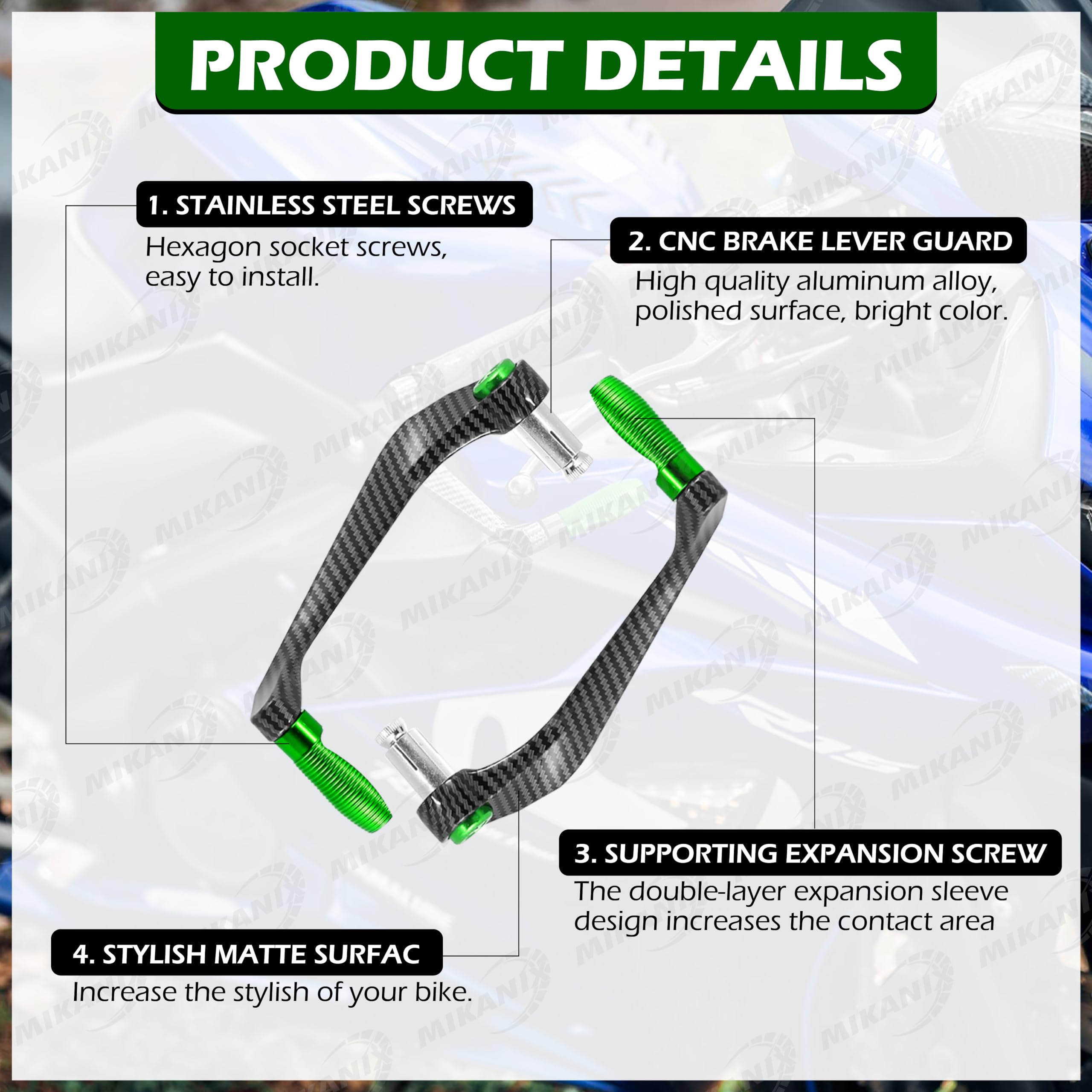 OBEROI'S TRADERS Carbon Finish CNC Aluminum Universal Motorcycle Lever Guard | Handle Bar End Brake Clutch Lever Protective Guards | Hand Guards for All Bikes