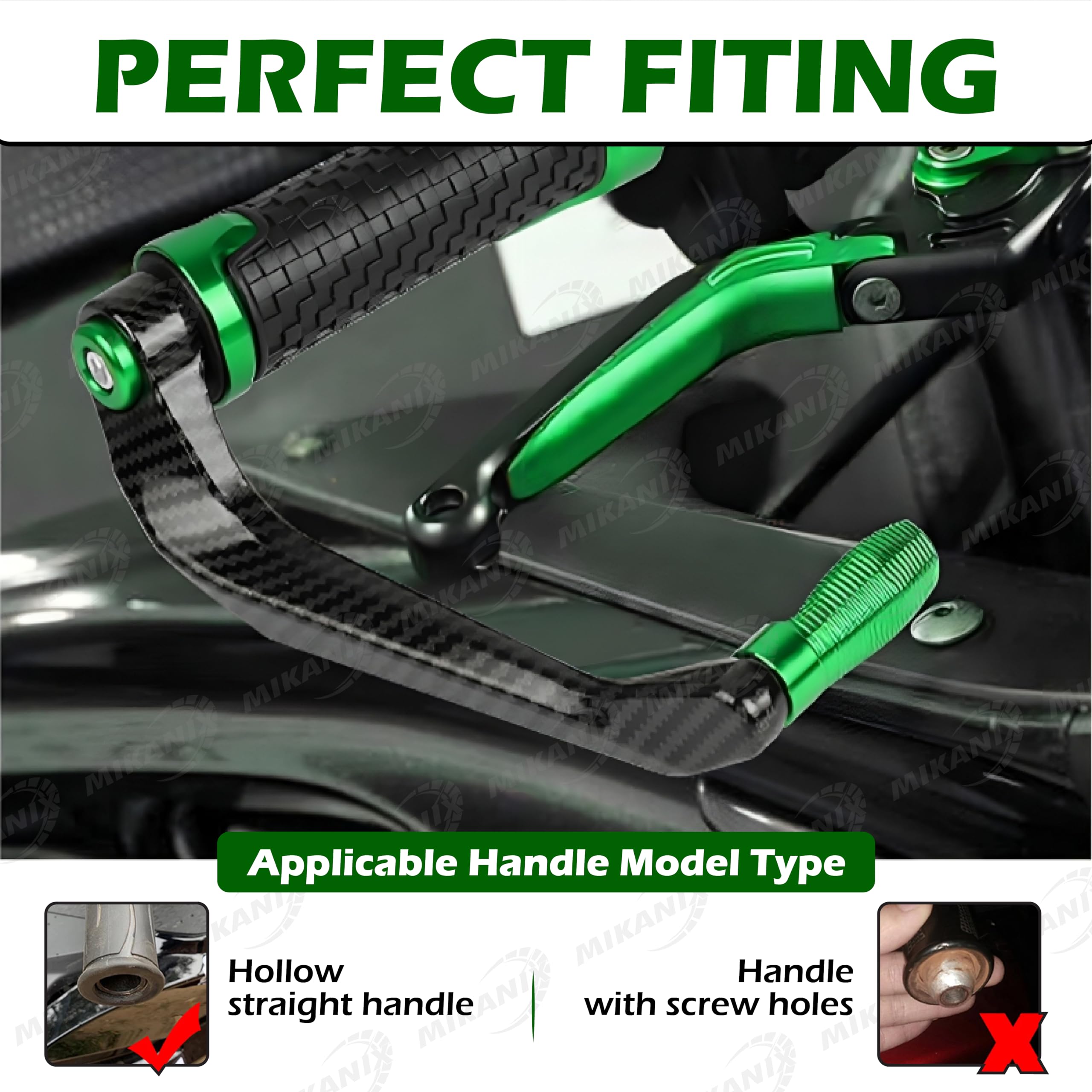 OBEROI'S TRADERS Carbon Finish CNC Aluminum Universal Motorcycle Lever Guard | Handle Bar End Brake Clutch Lever Protective Guards | Hand Guards for All Bikes