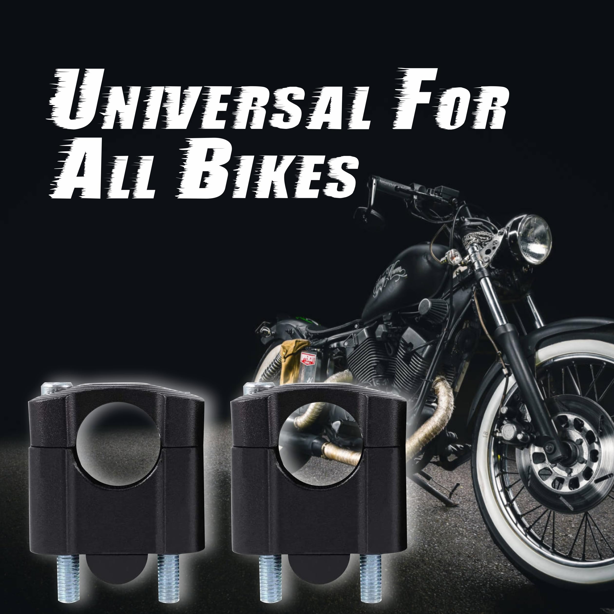 MIKANIX Alloy Black Universal Handlebar Riser/Raiser Handle Clamps Riser For All Bikes Handlebar Riser Kit