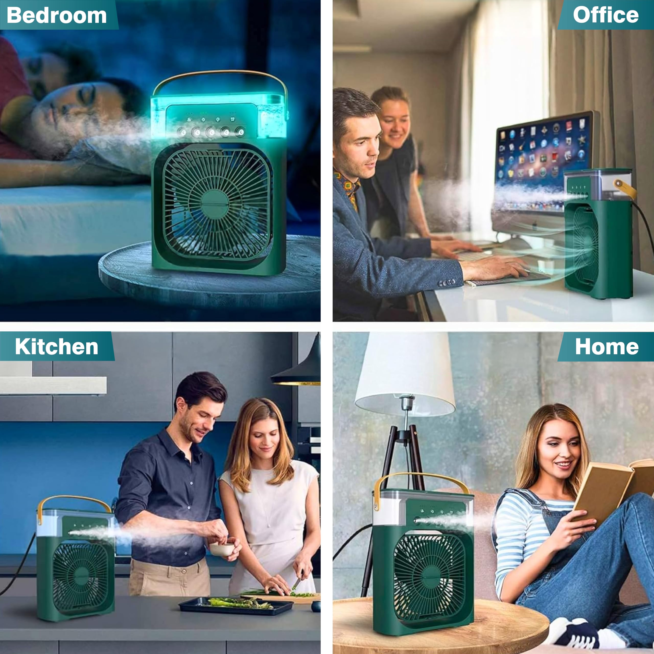 OBEROI'S TRADERS 1 YEAR REPLACEMENT WARRANTY Mini Cooler Fan for Room, Kitchen, Home & Office Desk | USB Cable, 3 Wind Speed Mode With Cooling Misting Fan