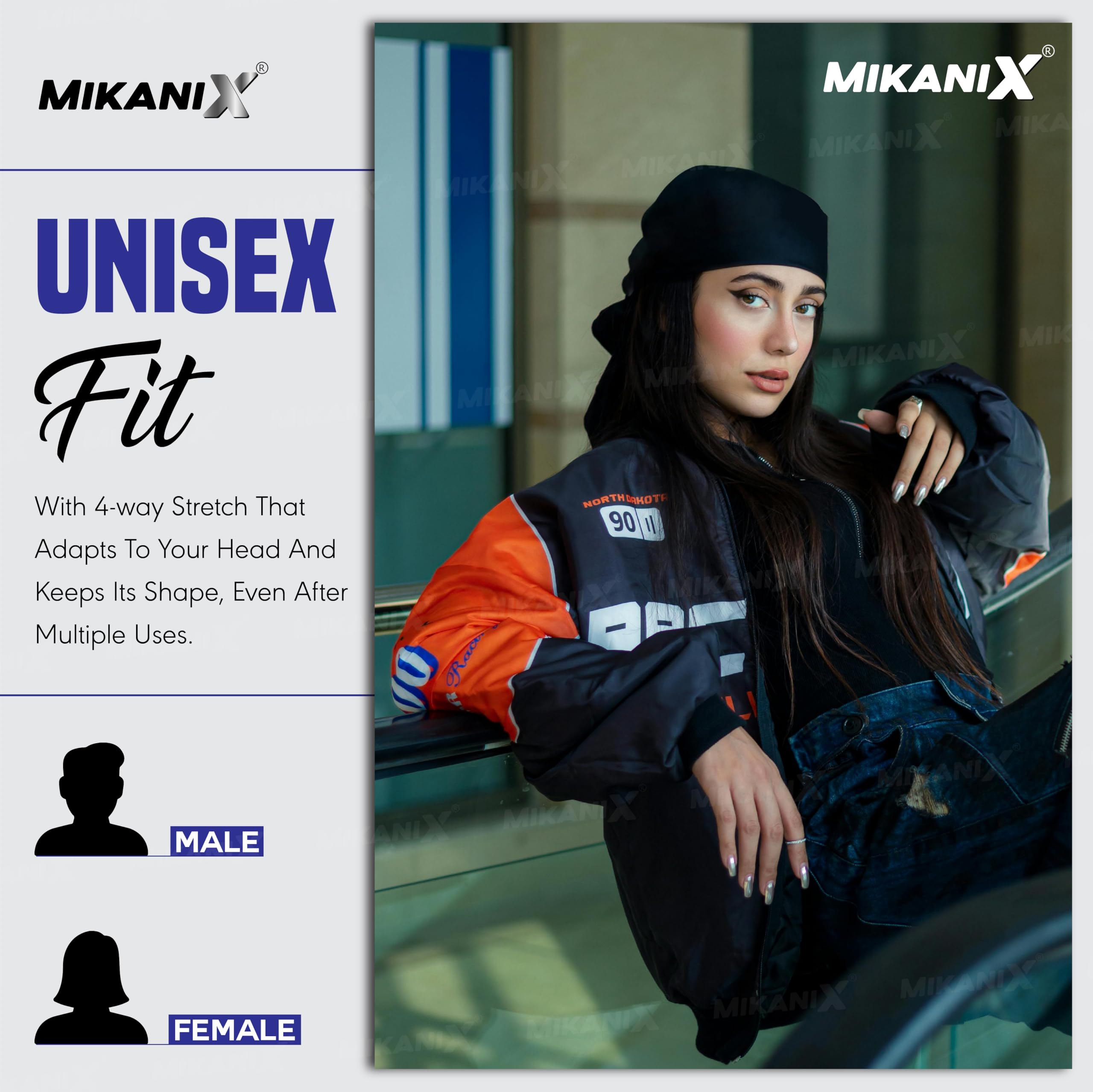 OBEROI'S TRADERS Helmet Skull Cap | Bandana Head Cap for Bikers, Cyclists and Outdoor Workers to Prevents Helmet Friction, Dust and UV Rays | Men & Women Black