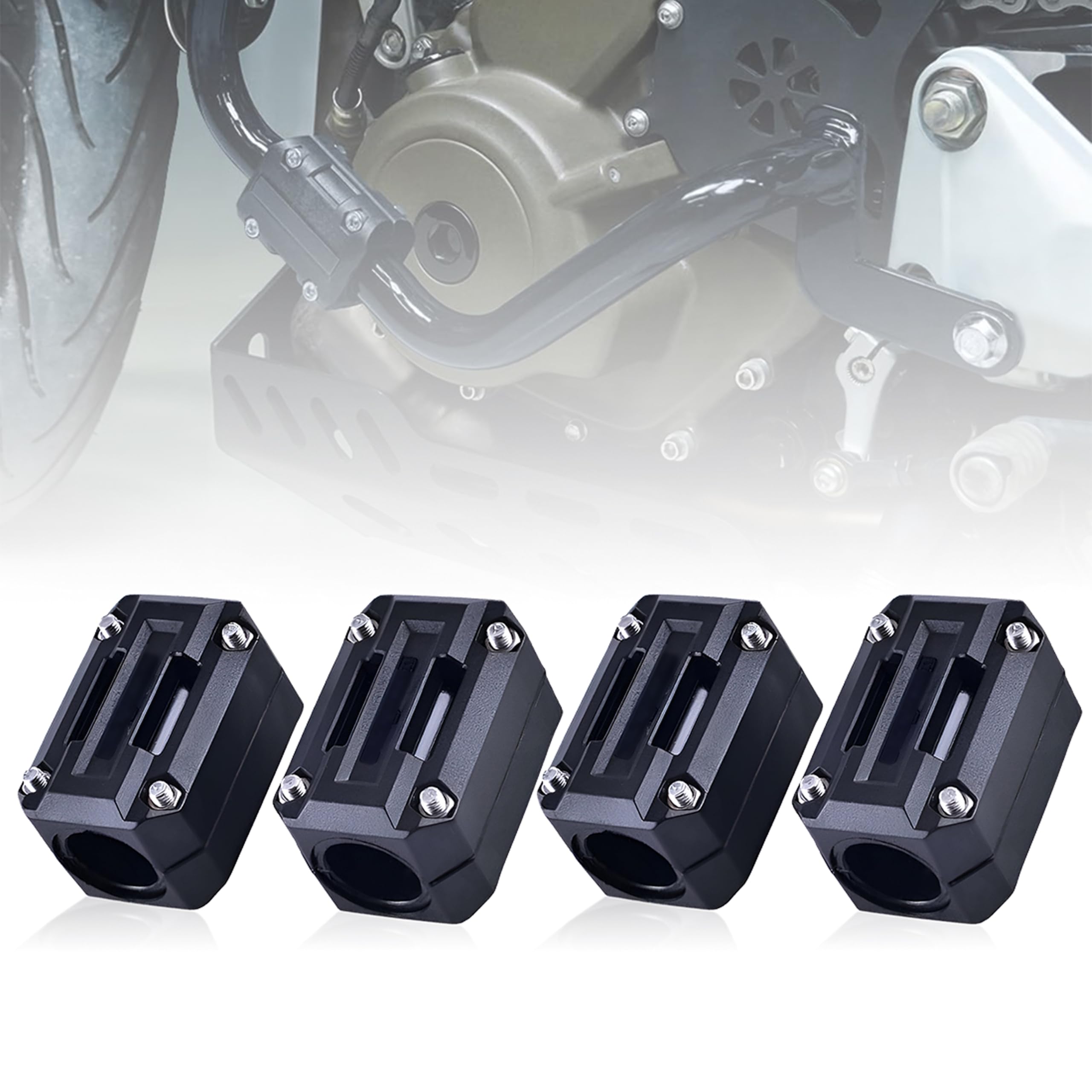 MIKANIX Universal Bike Crash Guard Frame Slider Blocks | Heavy Duty Shock Absorbing Sliders for Engine Protection | Compatible with All Motorcycles