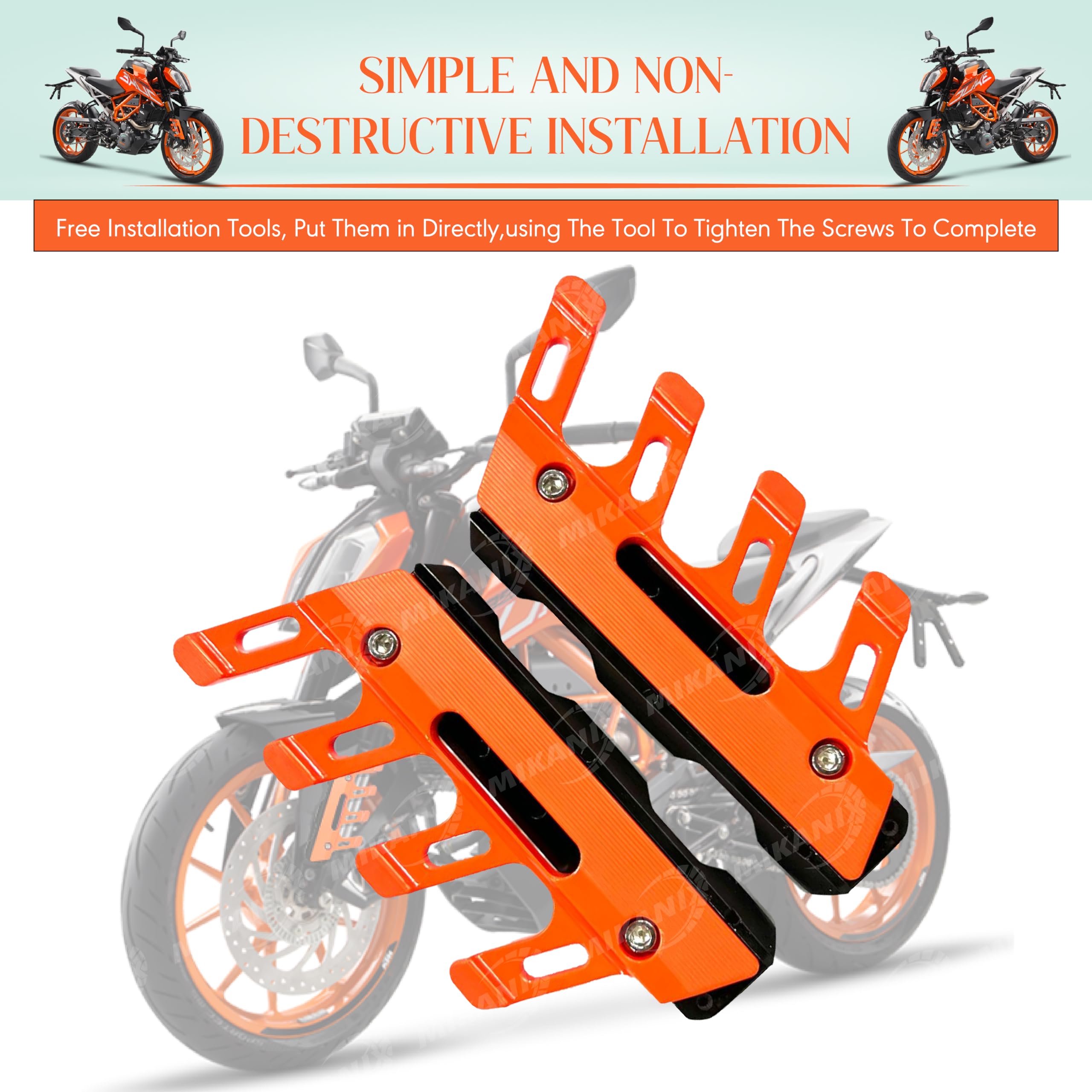 MIKANIX Bike ABS Shocker Protector | Front Fork Fender Protector | Anti-Fall Slider Guard Universal for All Bikes