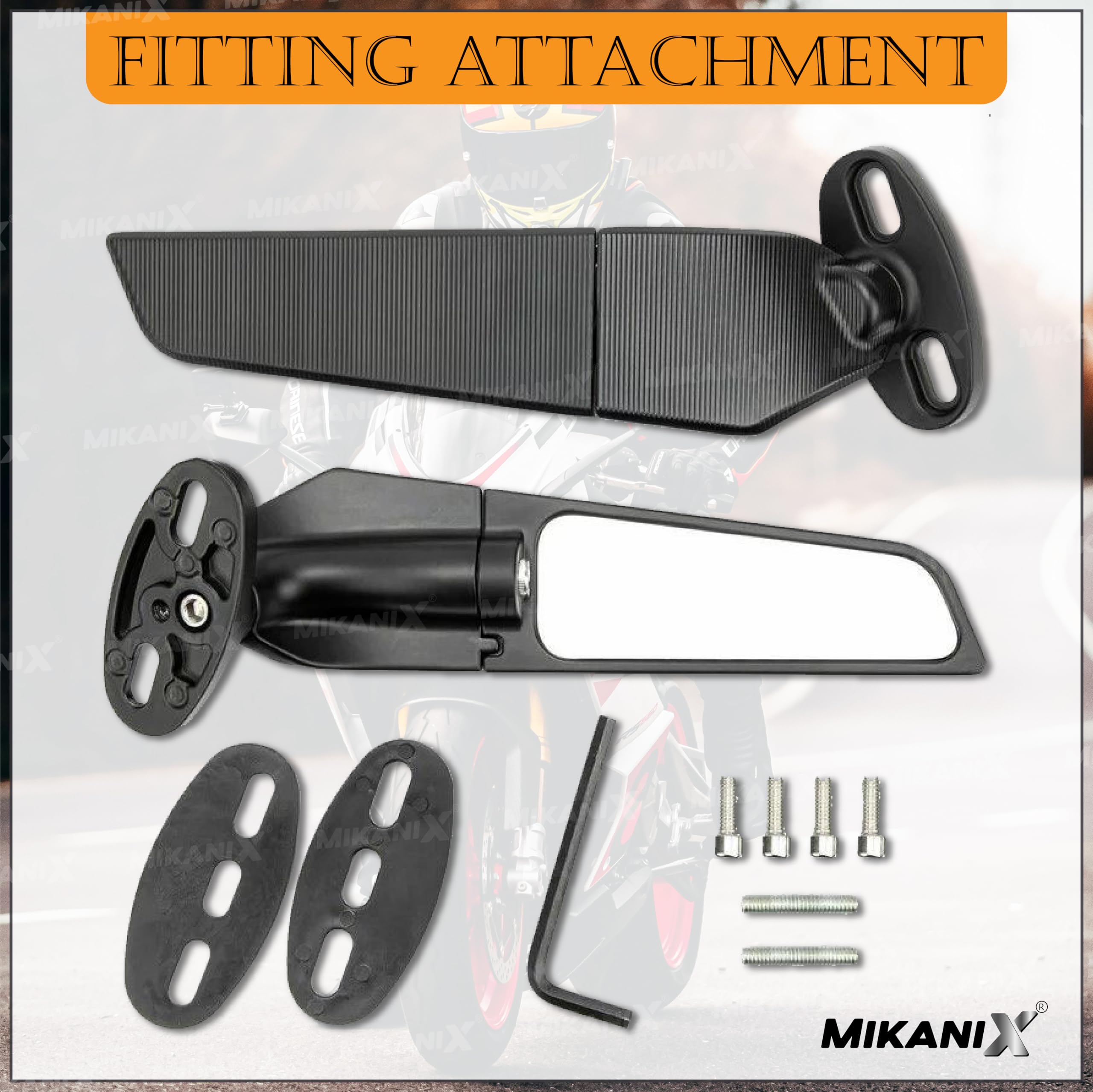 MIKANIX Moto GP Stealth/Rizoma Wing Fin Rear View Mirror For R15 V4 & R15M Fairing Bikes Kit