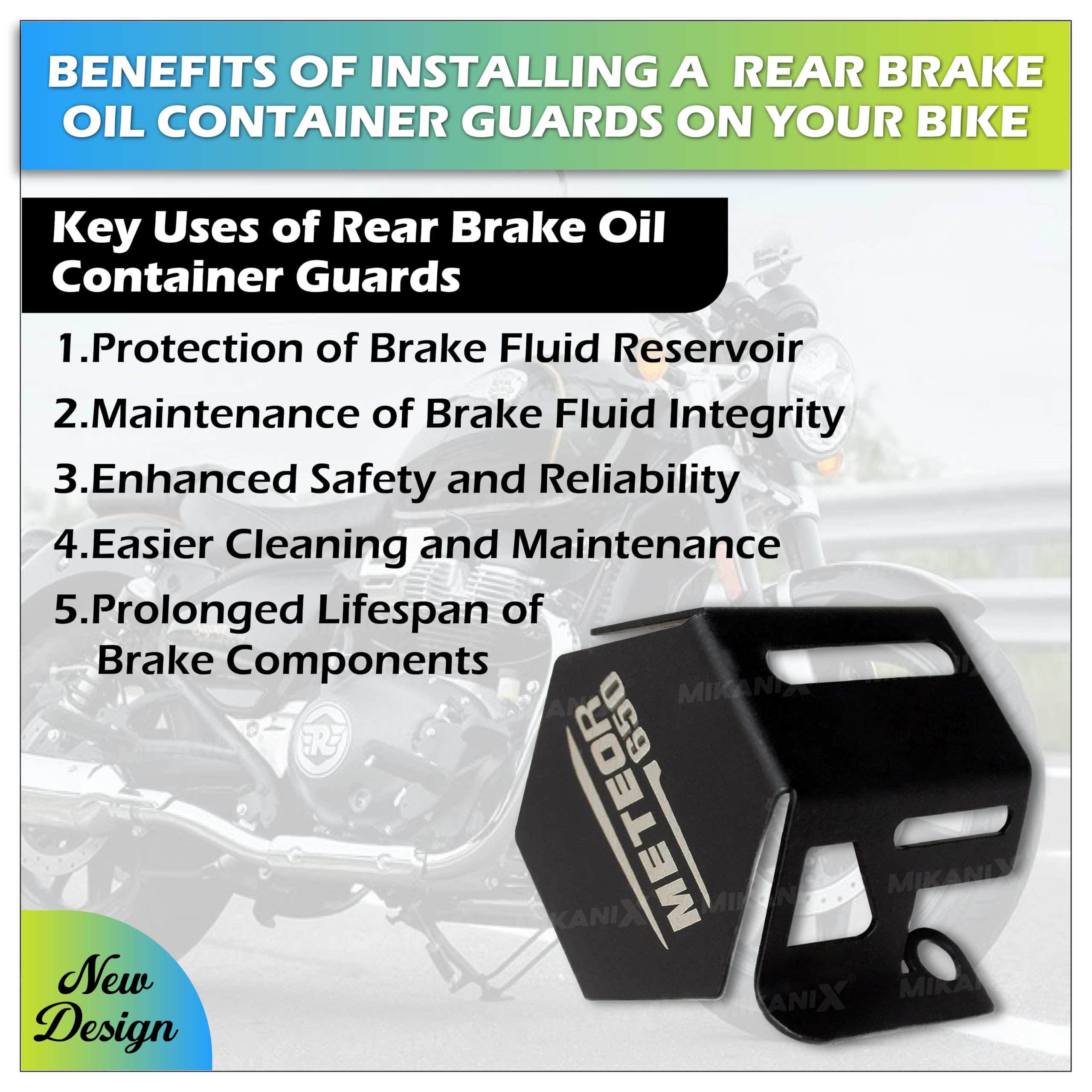 OBEROI'S TRADERS Rear Brake Oil Container Guard | Fluid Reservoir Cap Compatible With RE Super Meteor 650
